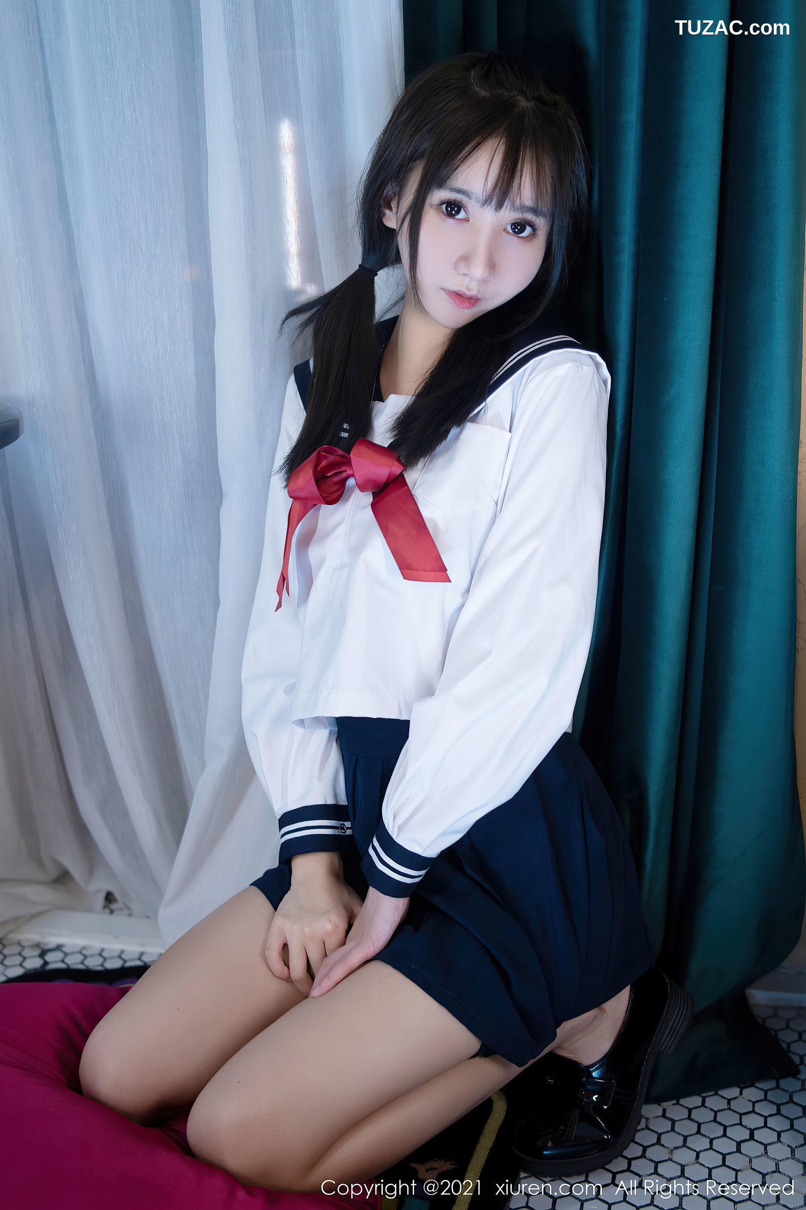 XiuRen秀人网-4108-小果冻儿-JK制服高叉连体衣牛奶湿身-2021.10.25