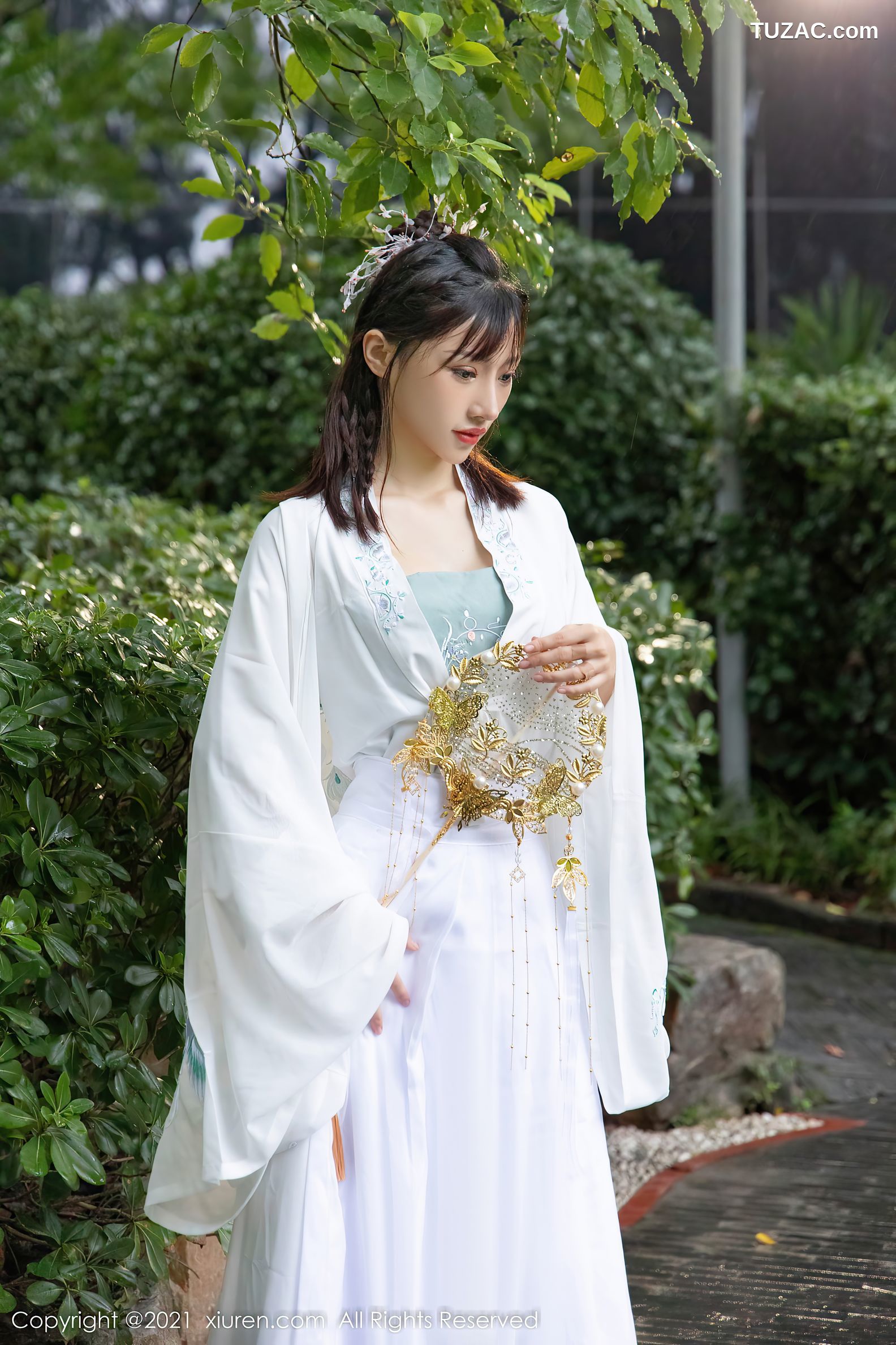 XiuRen秀人网-4344-西门小玉-古装服饰主题白色长衫-2021.12.16