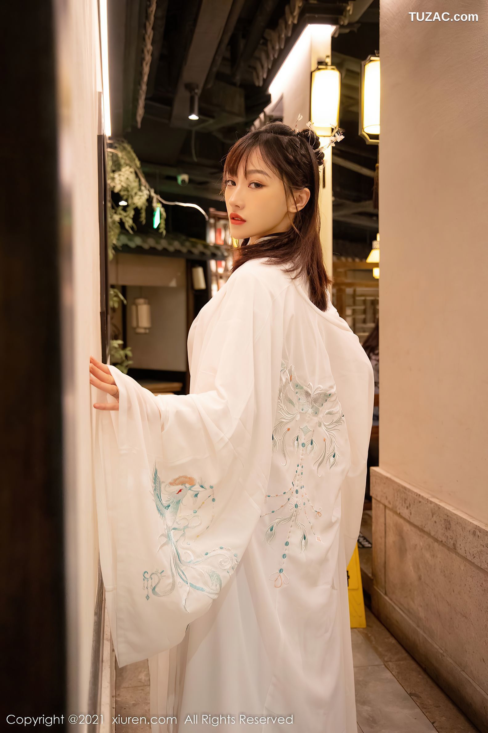 XiuRen秀人网-4344-西门小玉-古装服饰主题白色长衫-2021.12.16