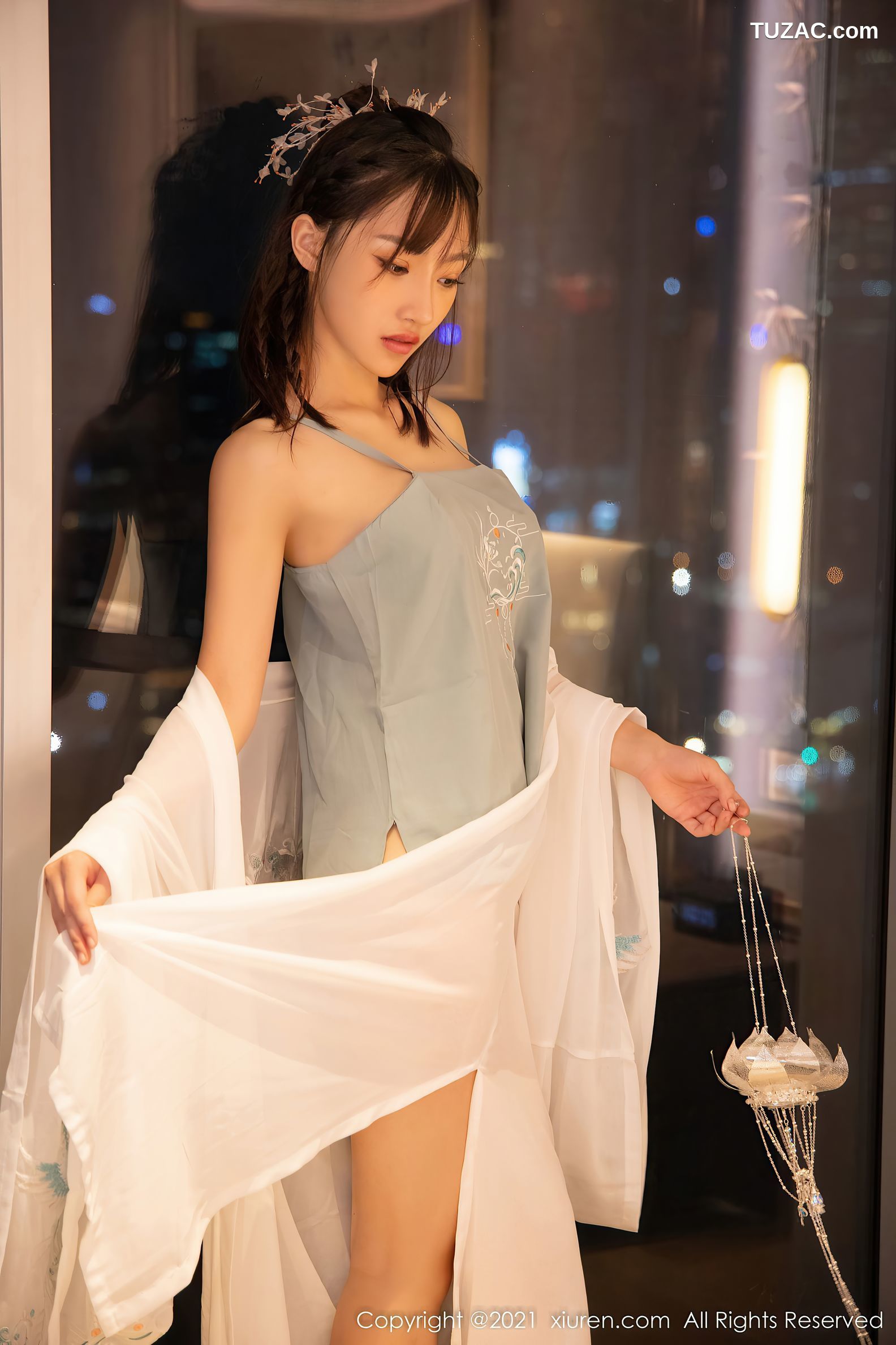XiuRen秀人网-4344-西门小玉-古装服饰主题白色长衫-2021.12.16