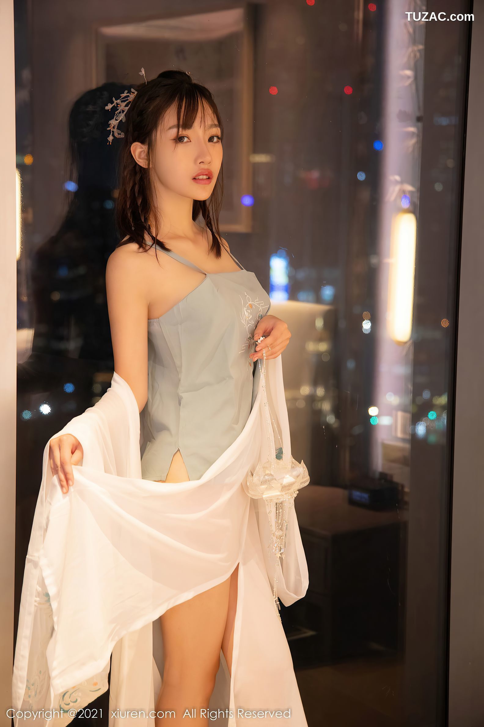 XiuRen秀人网-4344-西门小玉-古装服饰主题白色长衫-2021.12.16