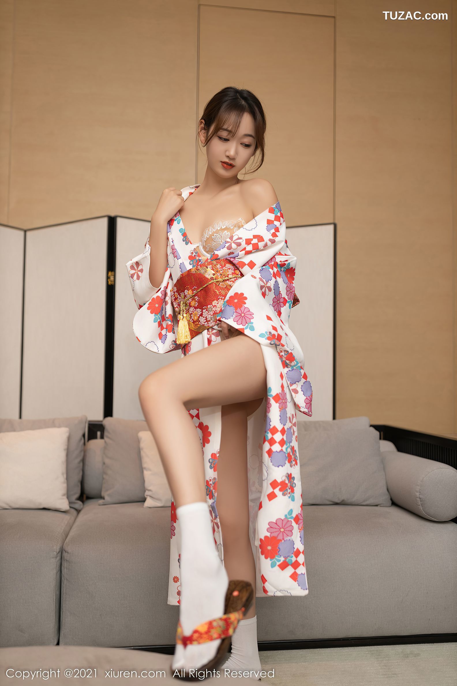 XiuRen秀人网-4349-唐安琪-江浙沪旅拍日料情景主题和服蕾丝内衣-2021.12.16