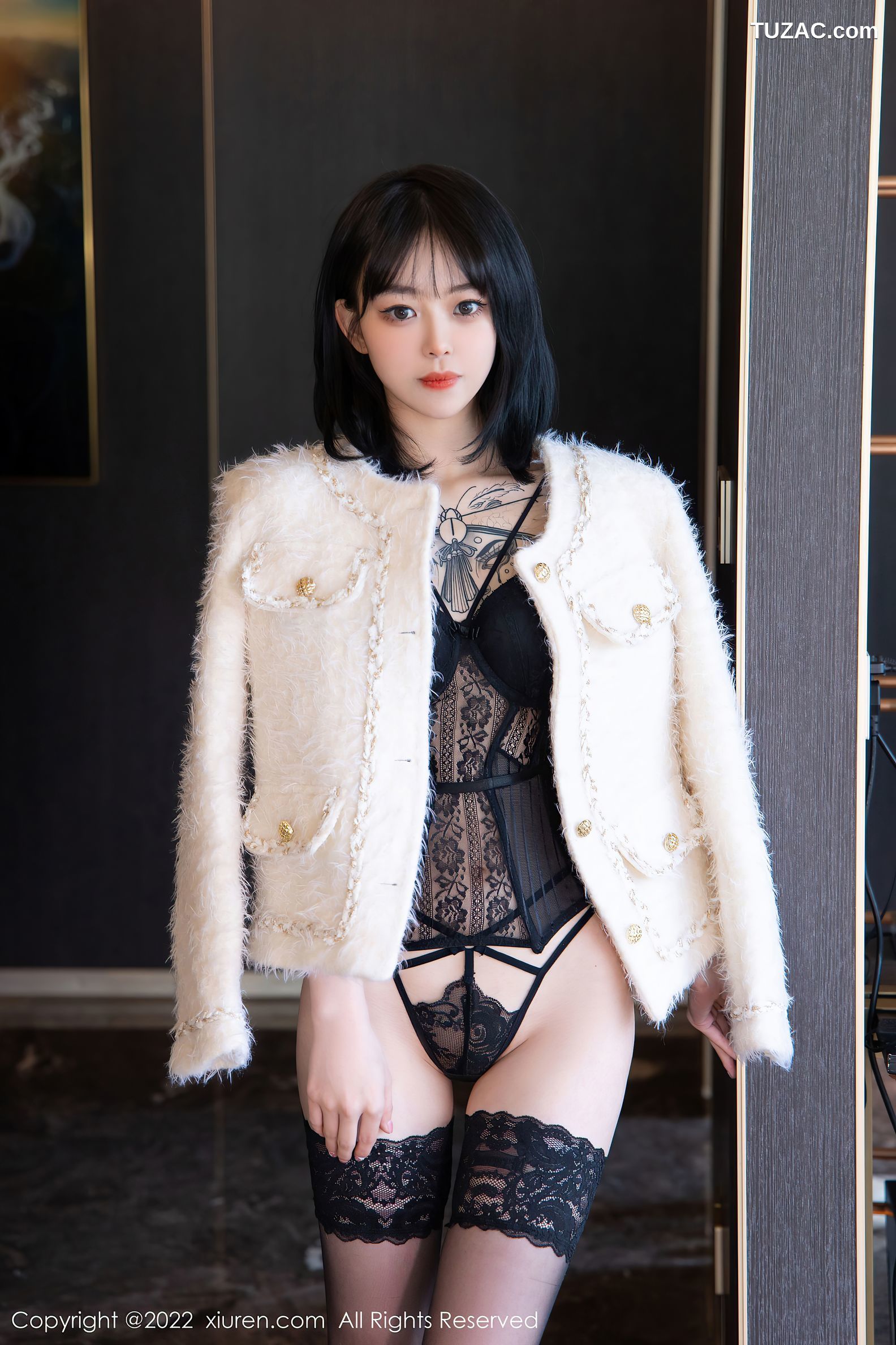 XiuRen秀人网-4700-奶瓶-性感黑色轻透内衣诱人蕾丝-2022.03.10