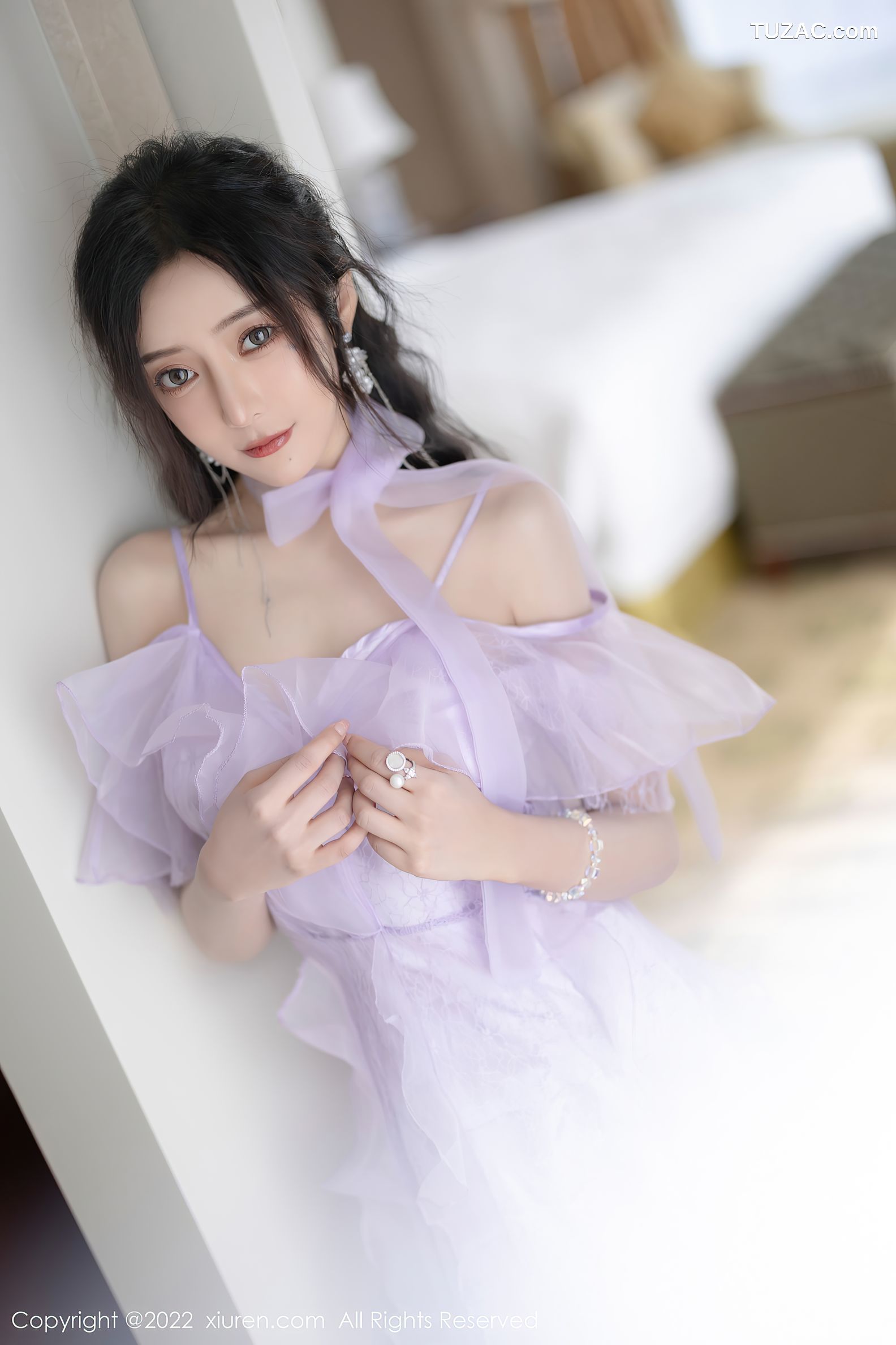 XiuRen秀人网-4949-王馨瑶Yanni-厦门旅拍-浅紫色薄纱透视裙-2022.04.29
