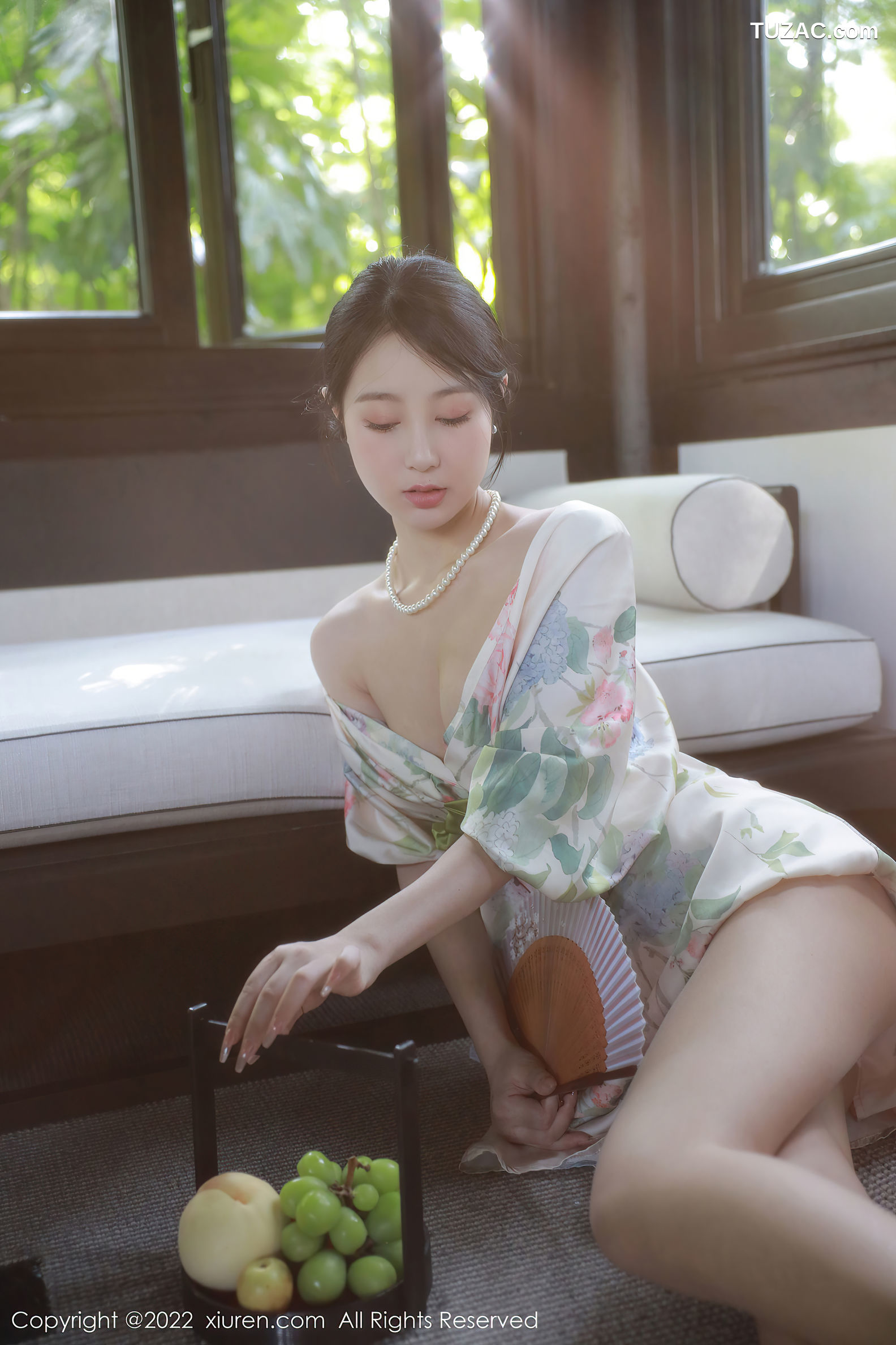 XiuRen-No.5514-谢晚晚-印花白古风裙肉丝