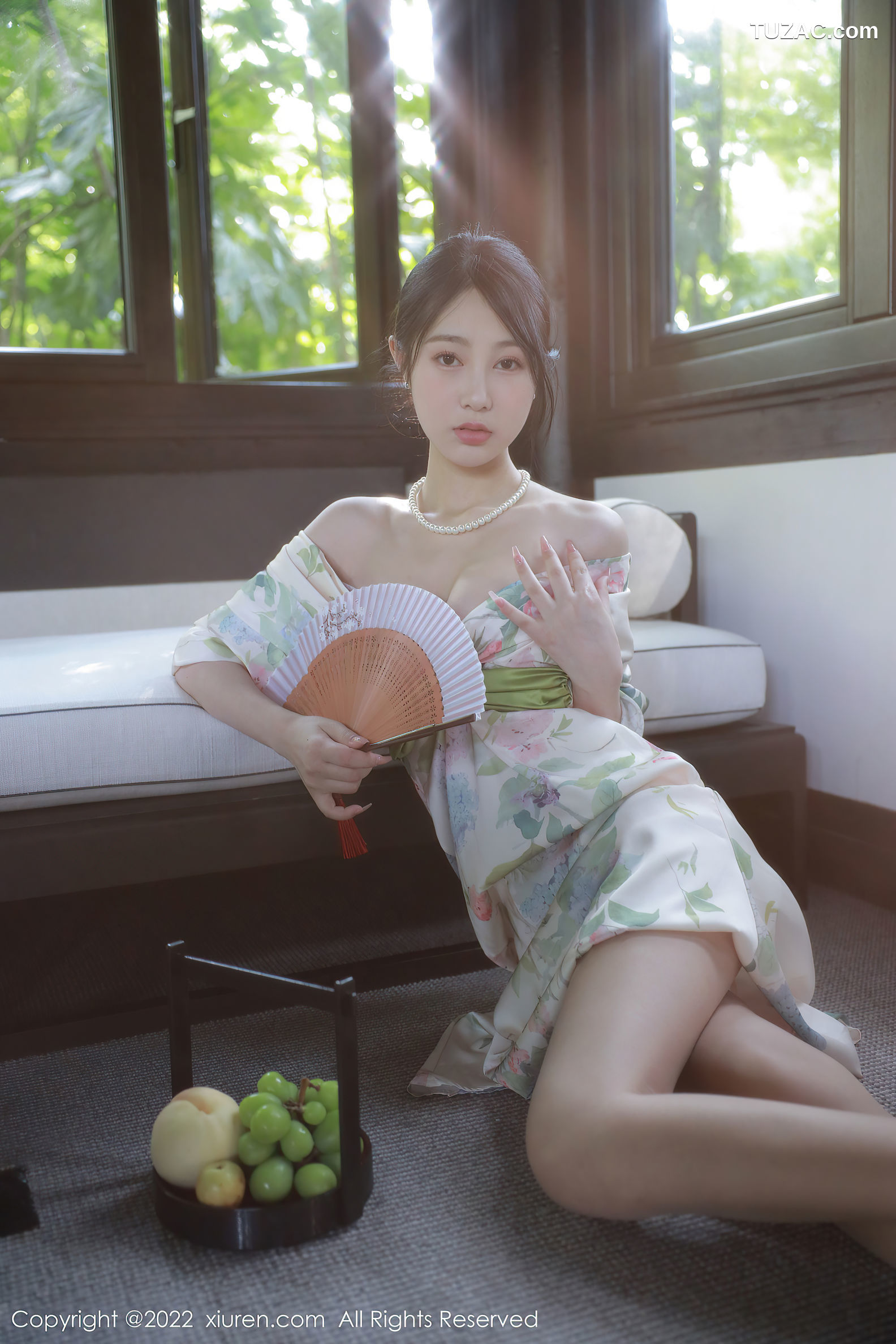 XiuRen-No.5514-谢晚晚-印花白古风裙肉丝