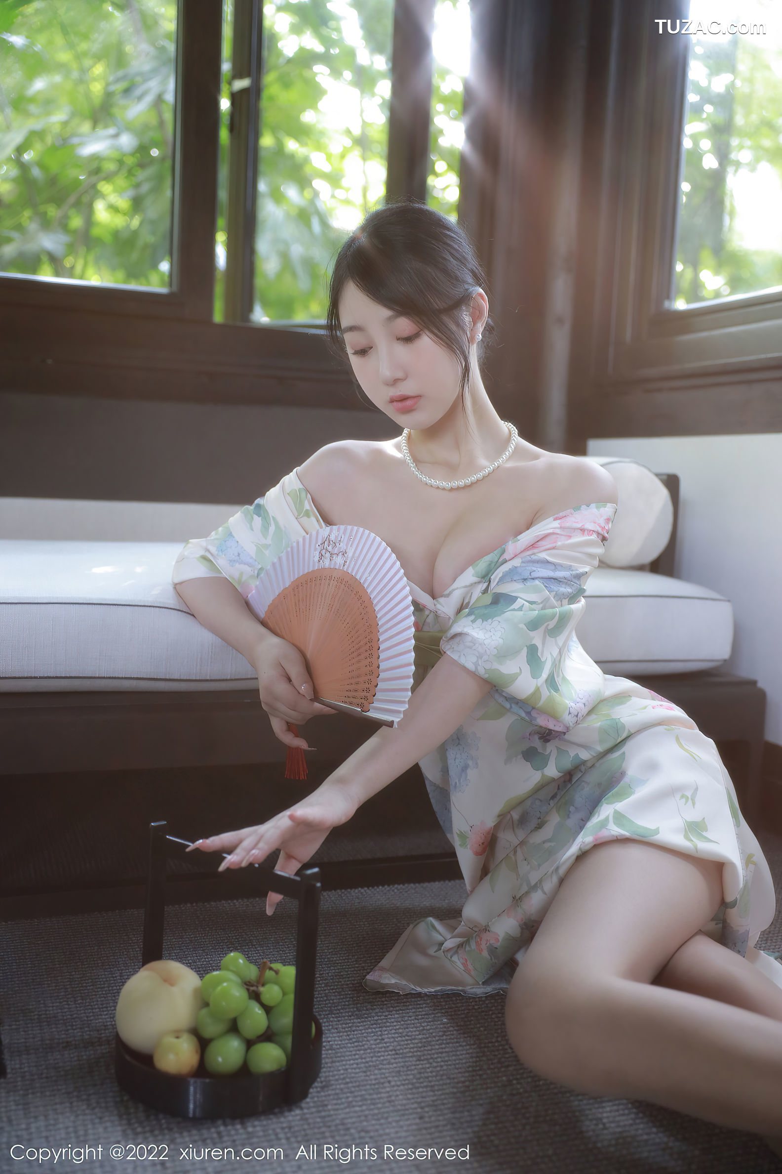XiuRen-No.5514-谢晚晚-印花白古风裙肉丝