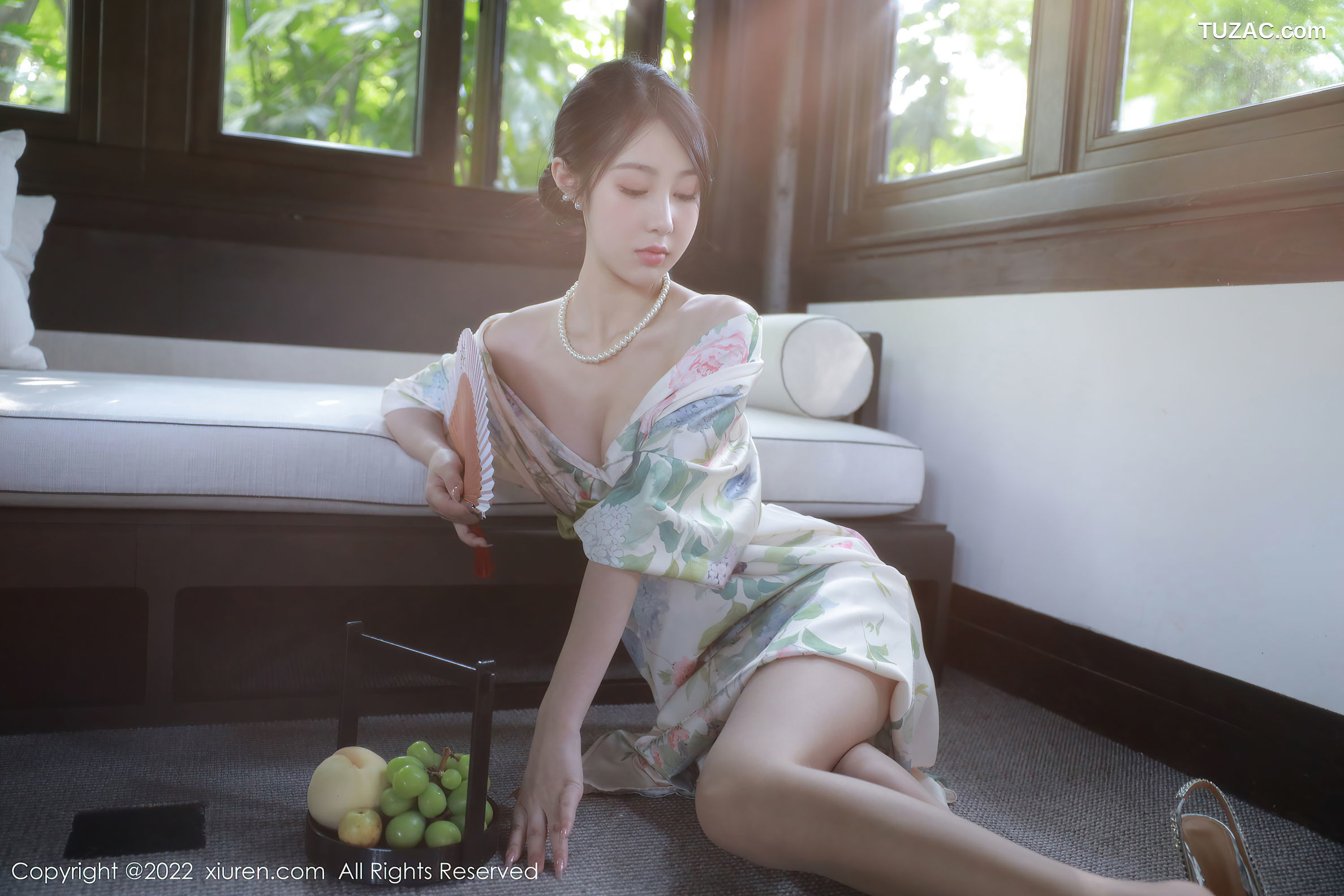 XiuRen-No.5514-谢晚晚-印花白古风裙肉丝
