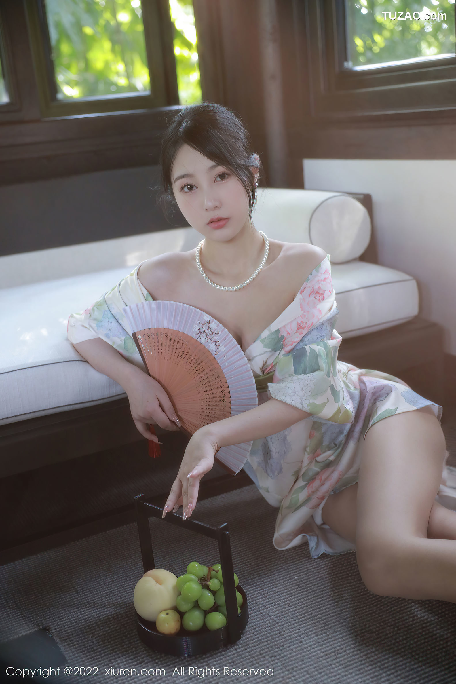 XiuRen-No.5514-谢晚晚-印花白古风裙肉丝