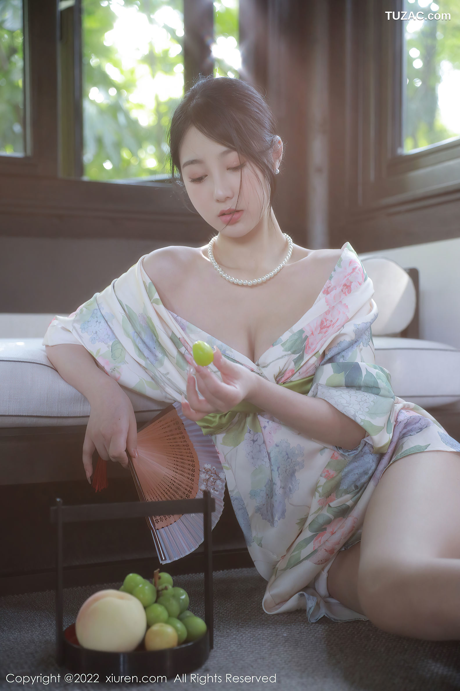XiuRen-No.5514-谢晚晚-印花白古风裙肉丝