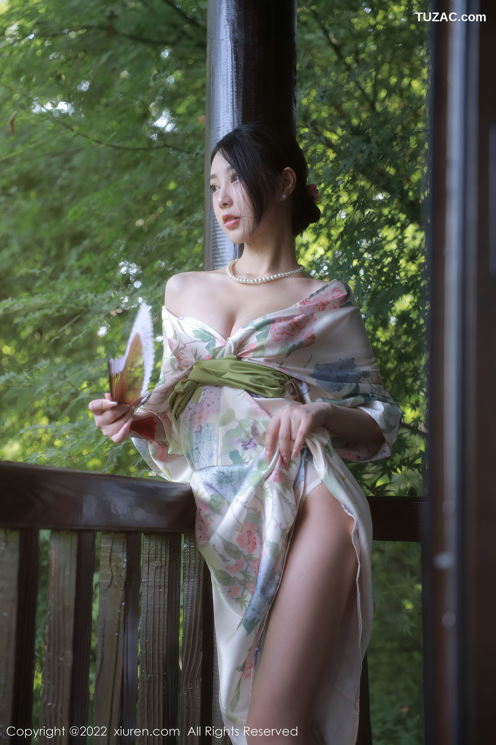 XiuRen-No.5514-谢晚晚-印花白古风裙肉丝