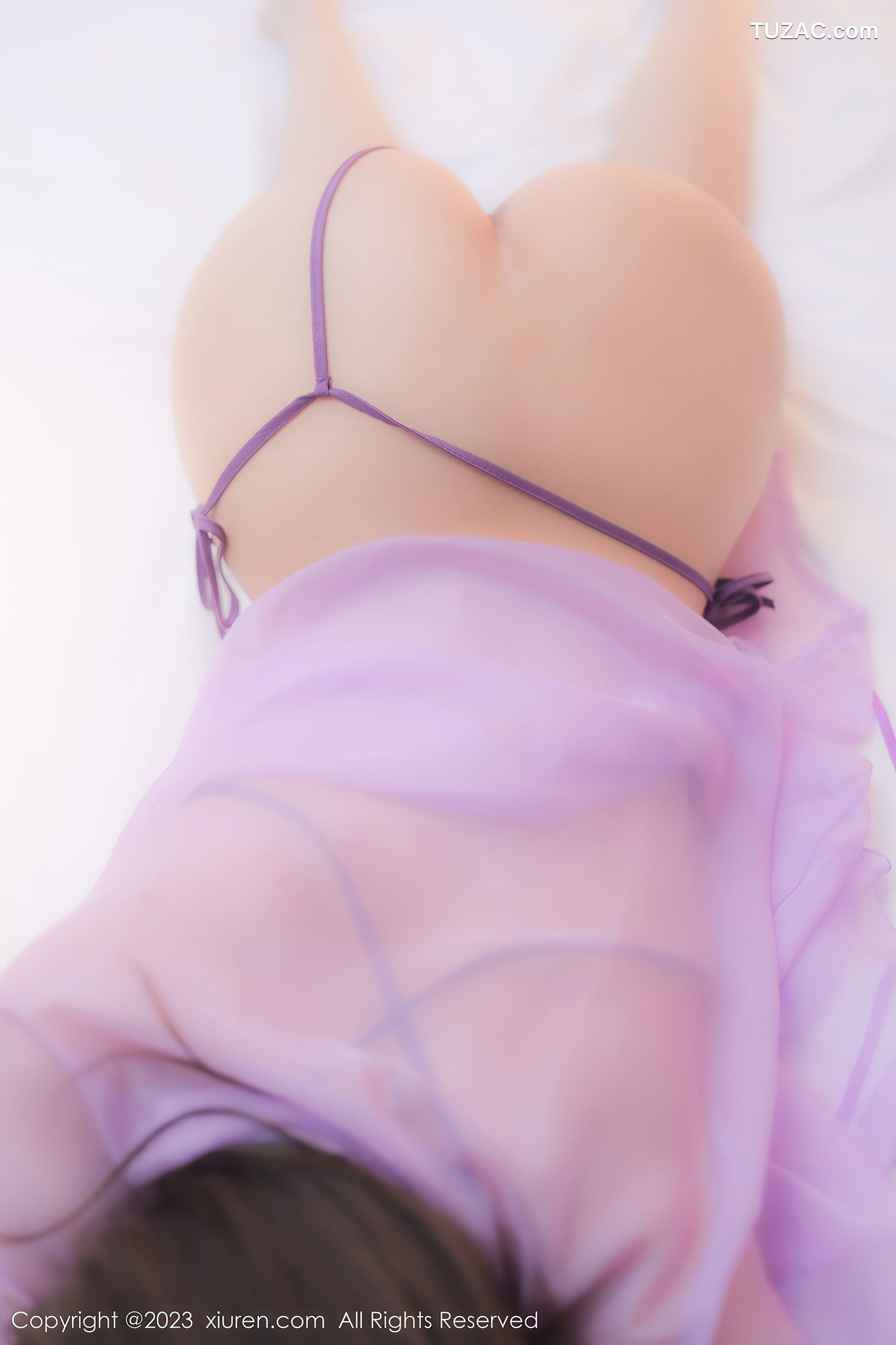 XiuRen秀人网-6077-美羊羊-紫色古装服饰丁字裤