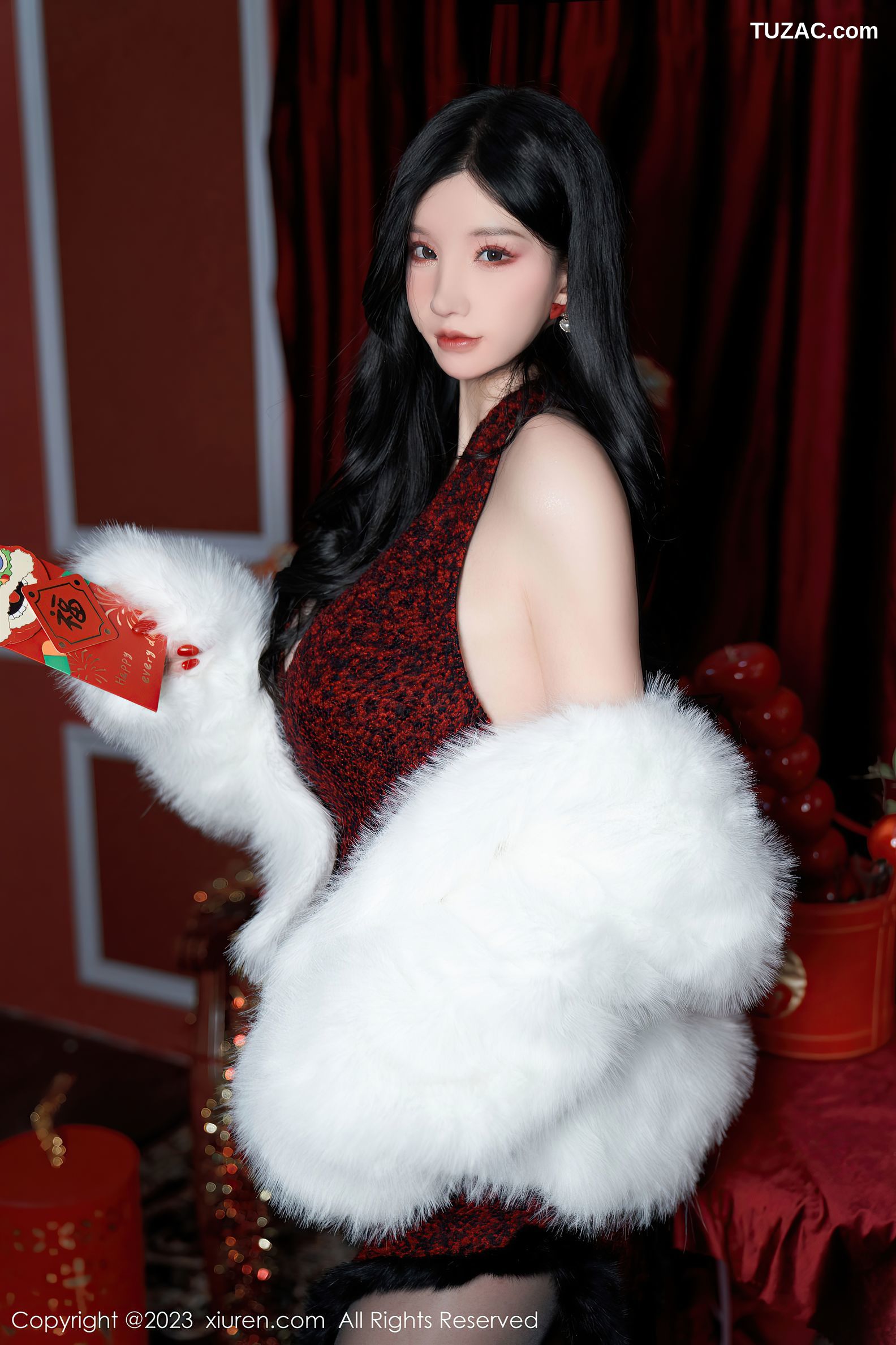 XiuRen秀人网-6174-周于希-新春主题-低胸服饰超薄黑丝