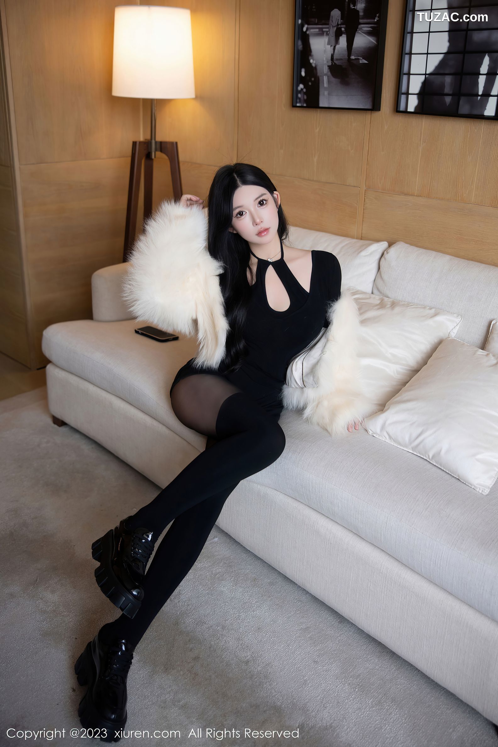 XiuRen秀人网-6212-林珊珊-黑色收身服饰黑色轻透蕾丝内衣
