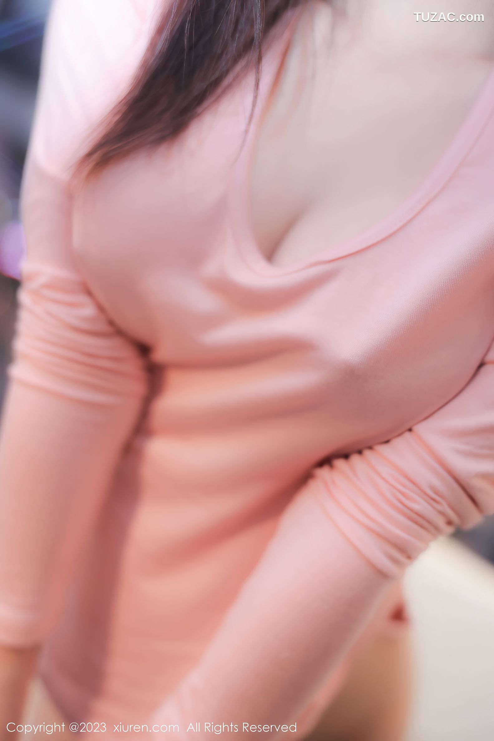 XiuRen秀人网-6367-谢小蒽-粉色上衣白短裙超薄肉丝-2023.03.06