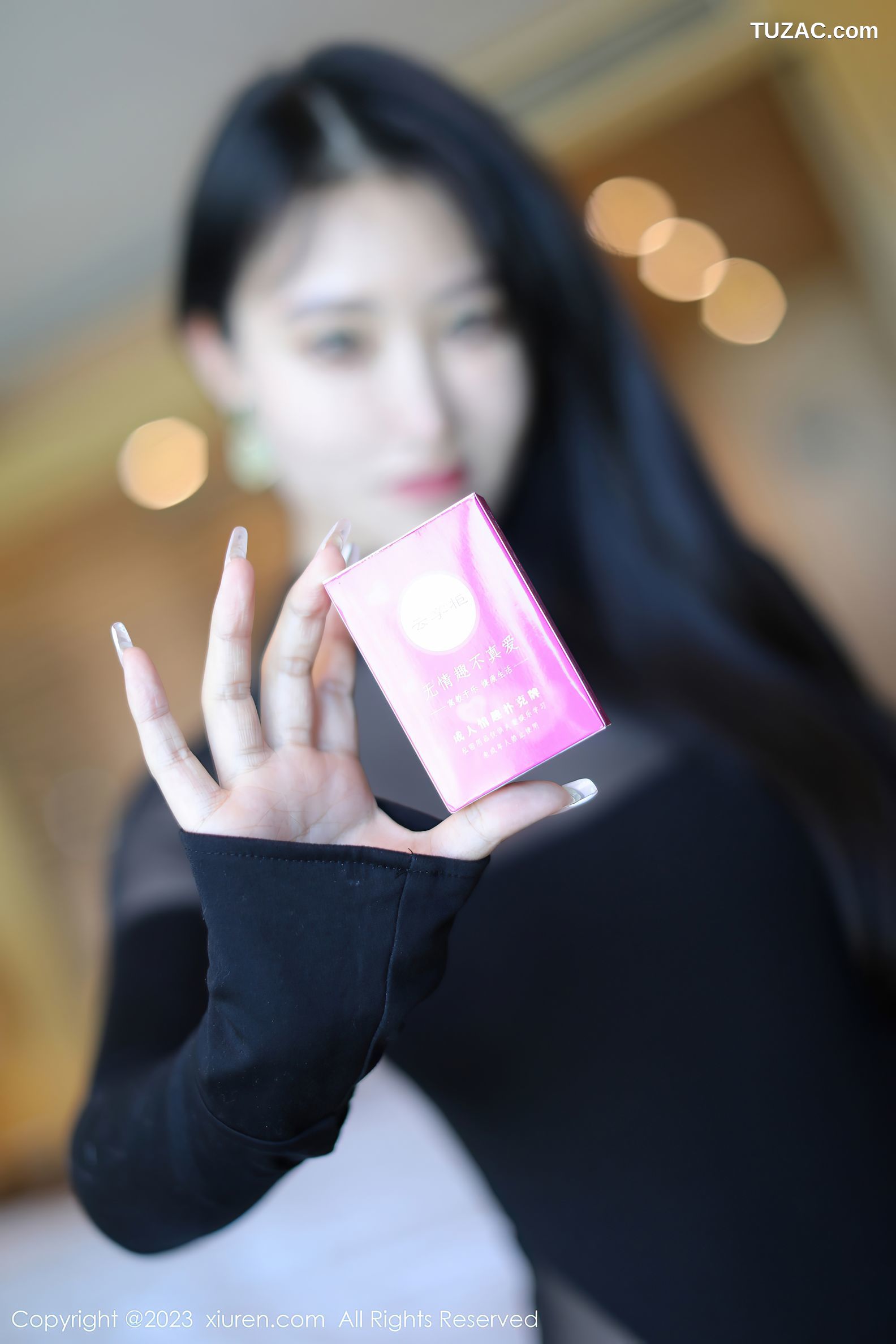 XiuRen秀人网-6380-司柠-黑色轻透高开叉服饰黑丝袜-2023.03.08