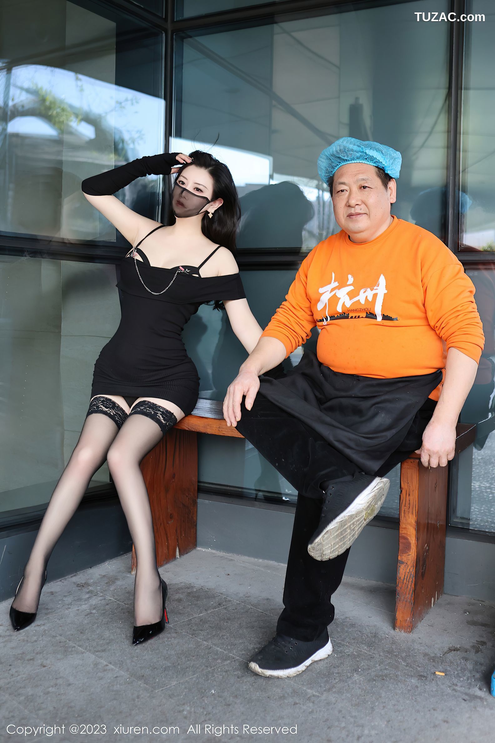 XiuRen秀人网-6515-王婉悠Queen-黑色情趣内衣蕾丝袜-2023.04.03