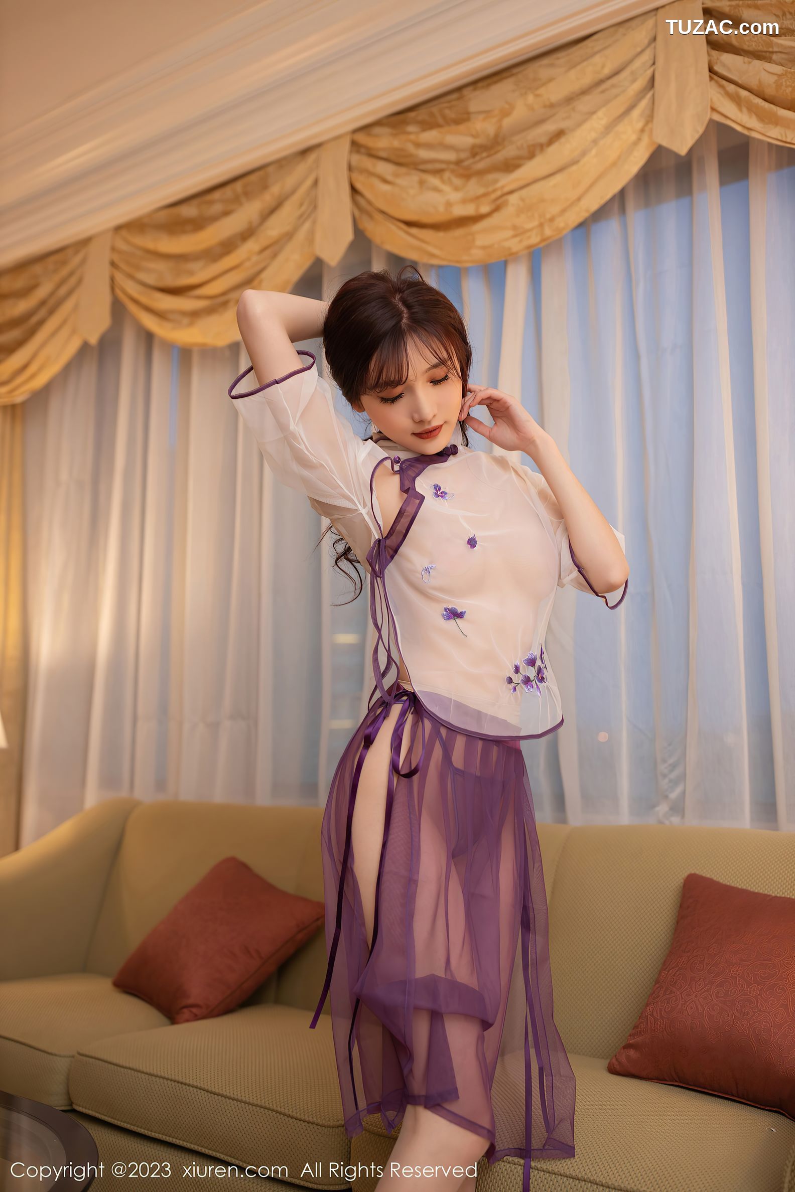 XiuRen秀人网-6608-陆萱萱-紫色轻透古装服饰透视-2023.04.20