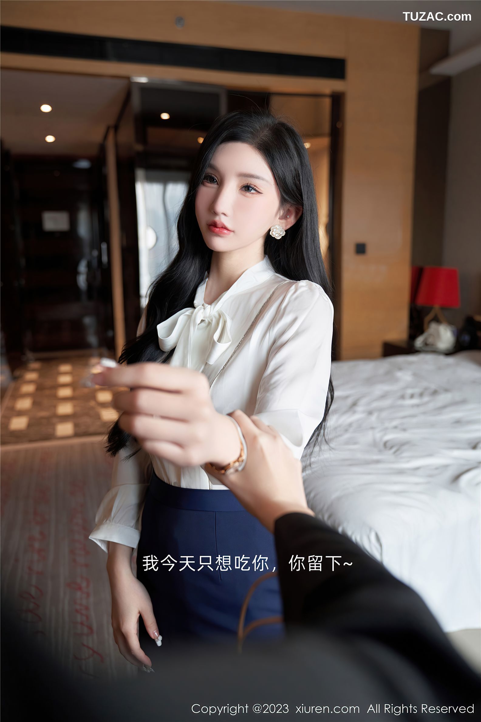 XiuRen秀人网-6614-周于希Sally-办公室秘密主题性感内衣超薄黑丝-2023.04.21