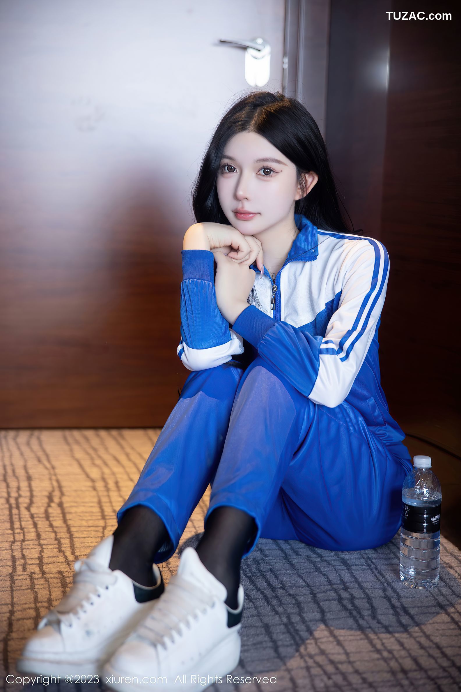 XiuRen秀人网-6660-林珊珊-蓝色运动服黑色情趣内衣-2023.04.28