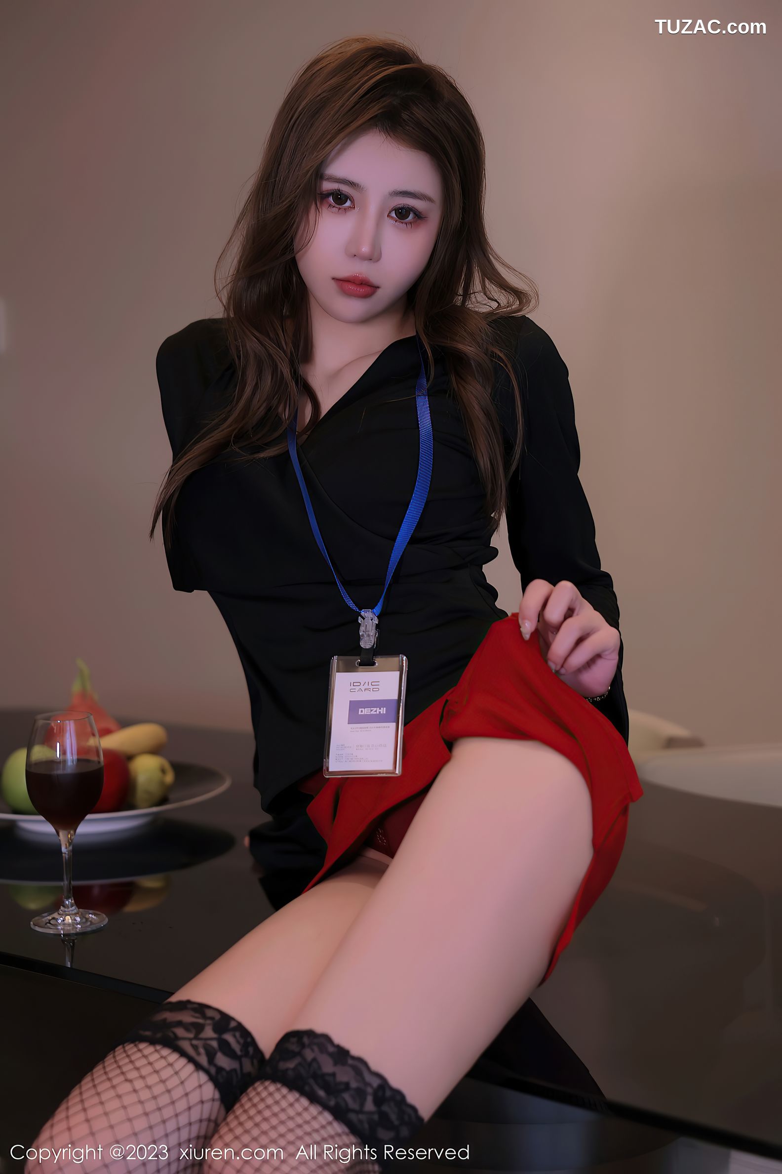 XiuRen秀人网-6903-Tina_甜仔-红色蕾丝情趣内衣-2023.06.13