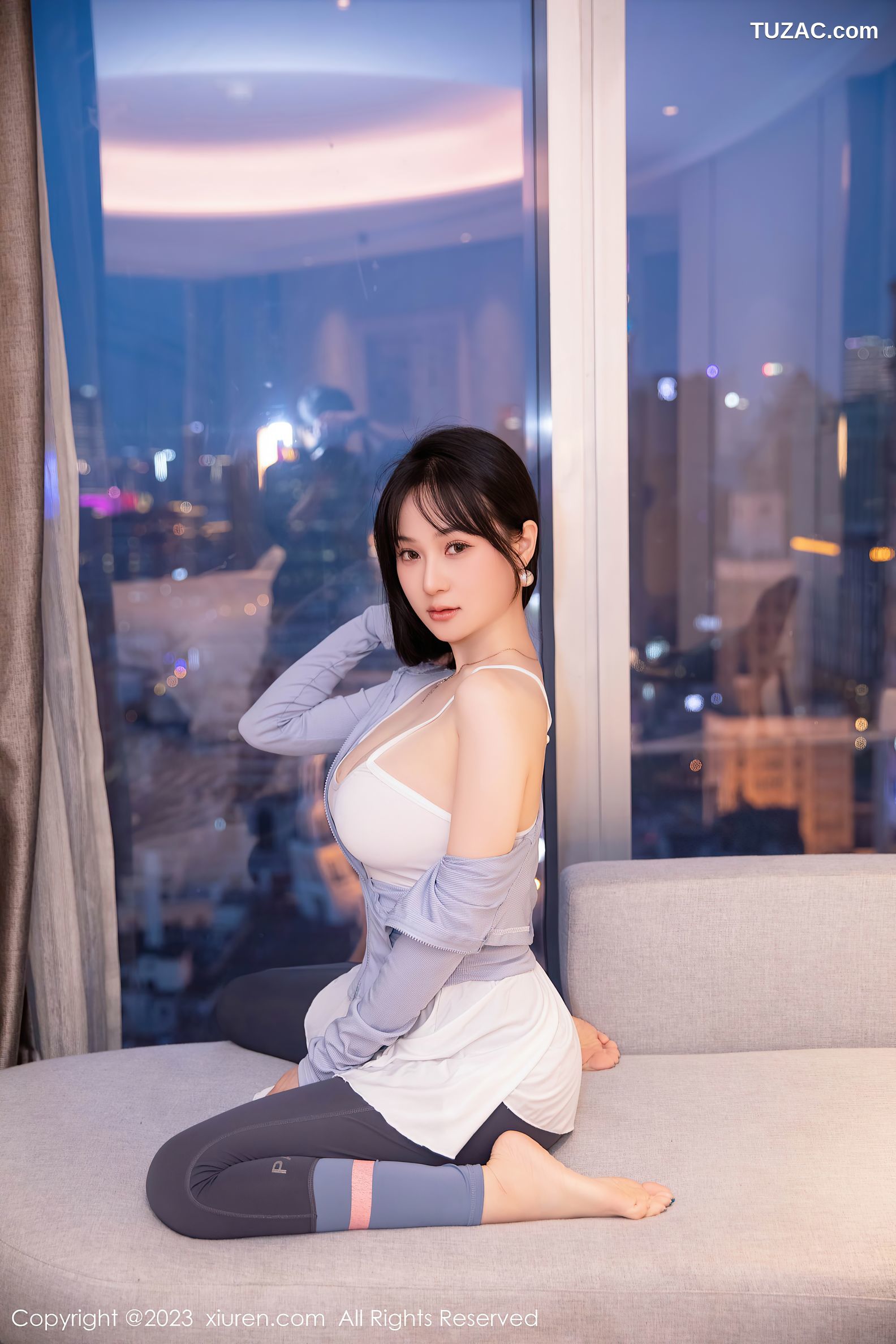 XiuRen秀人网-6968-柚琪Rich-浴室场景性感白色轻透吊带服-2023.06.25