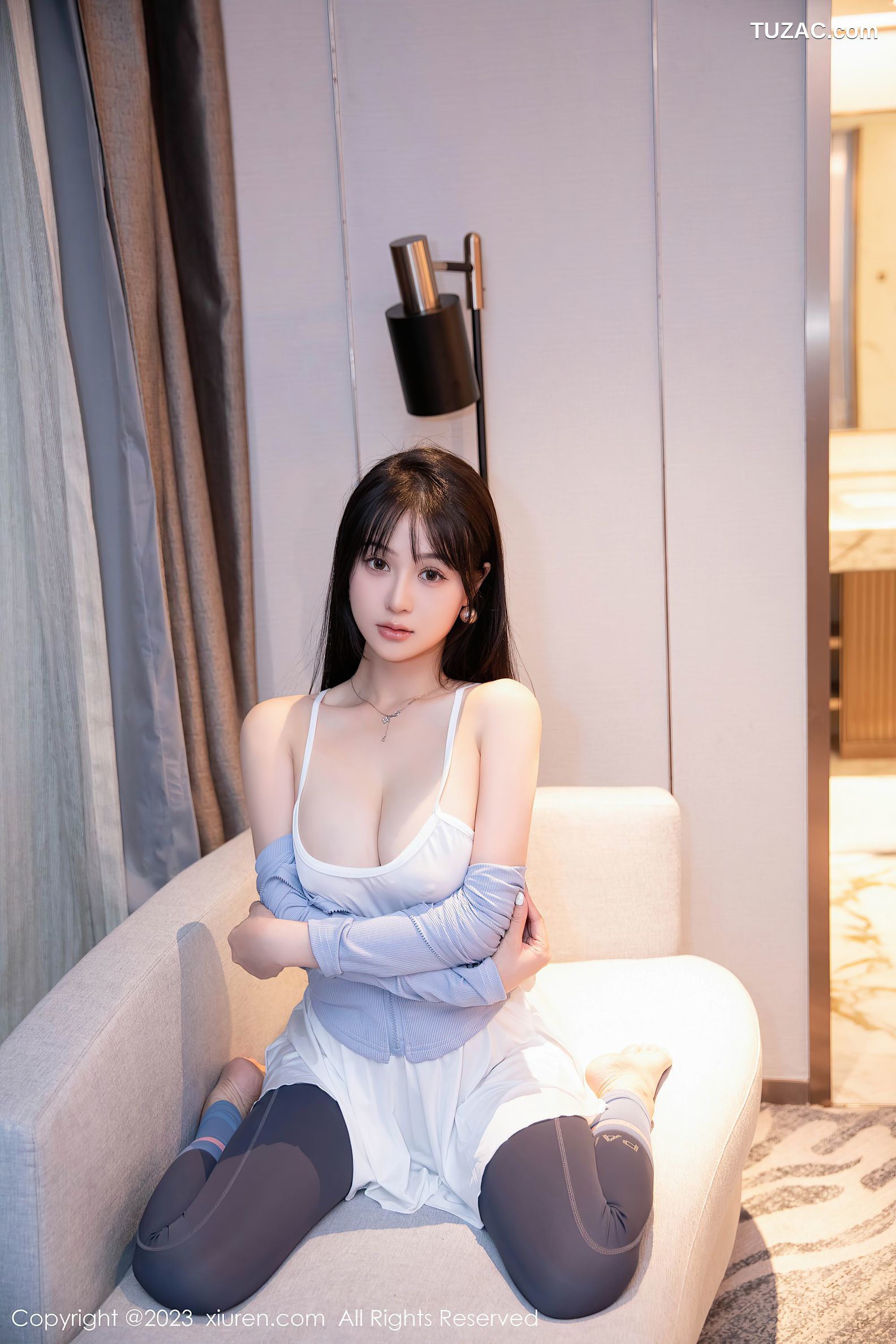 XiuRen秀人网-6968-柚琪Rich-浴室场景性感白色轻透吊带服-2023.06.25