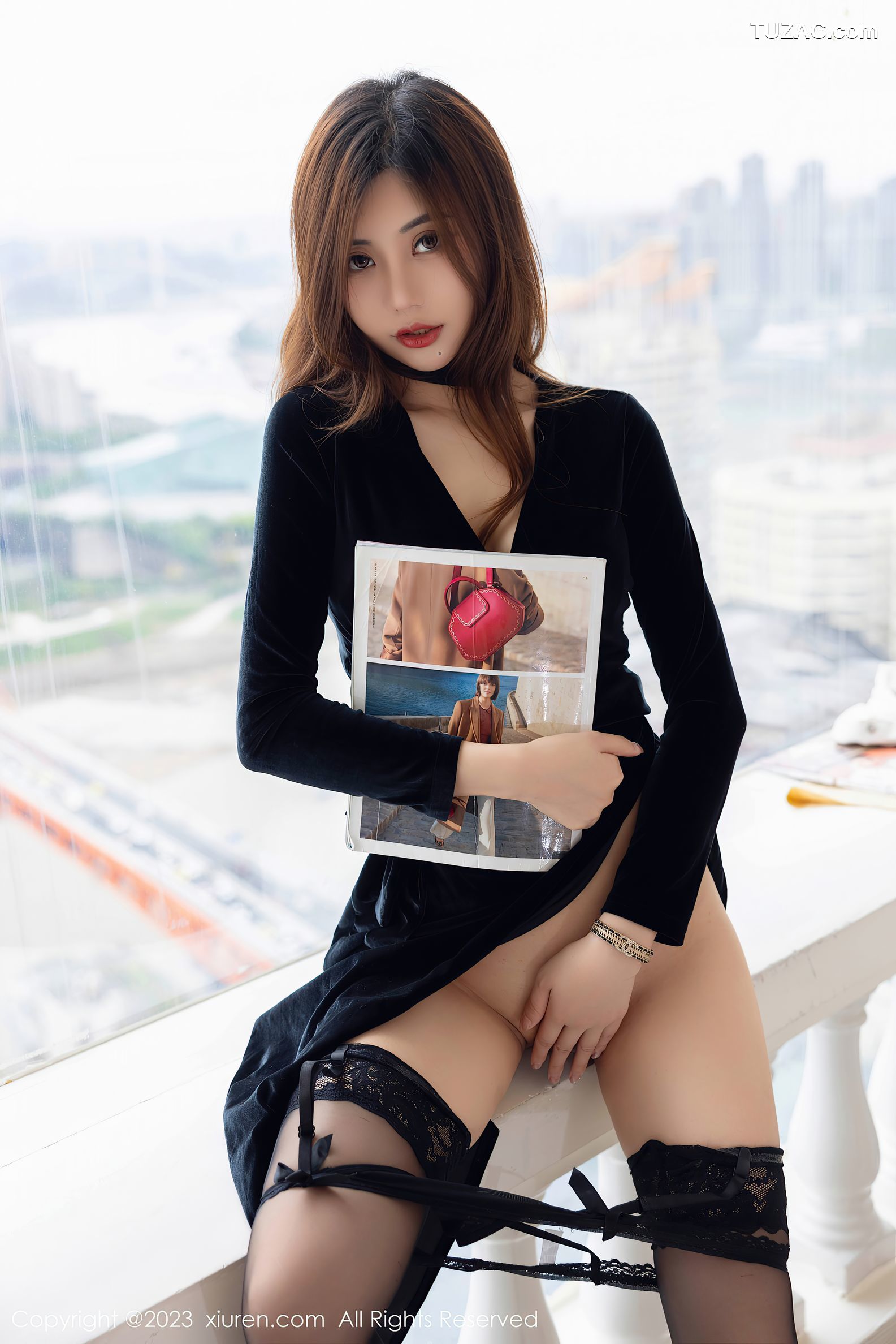 XiuRen秀人网-7005-绮里嘉ula-黑色长裙性感-2023.06.30