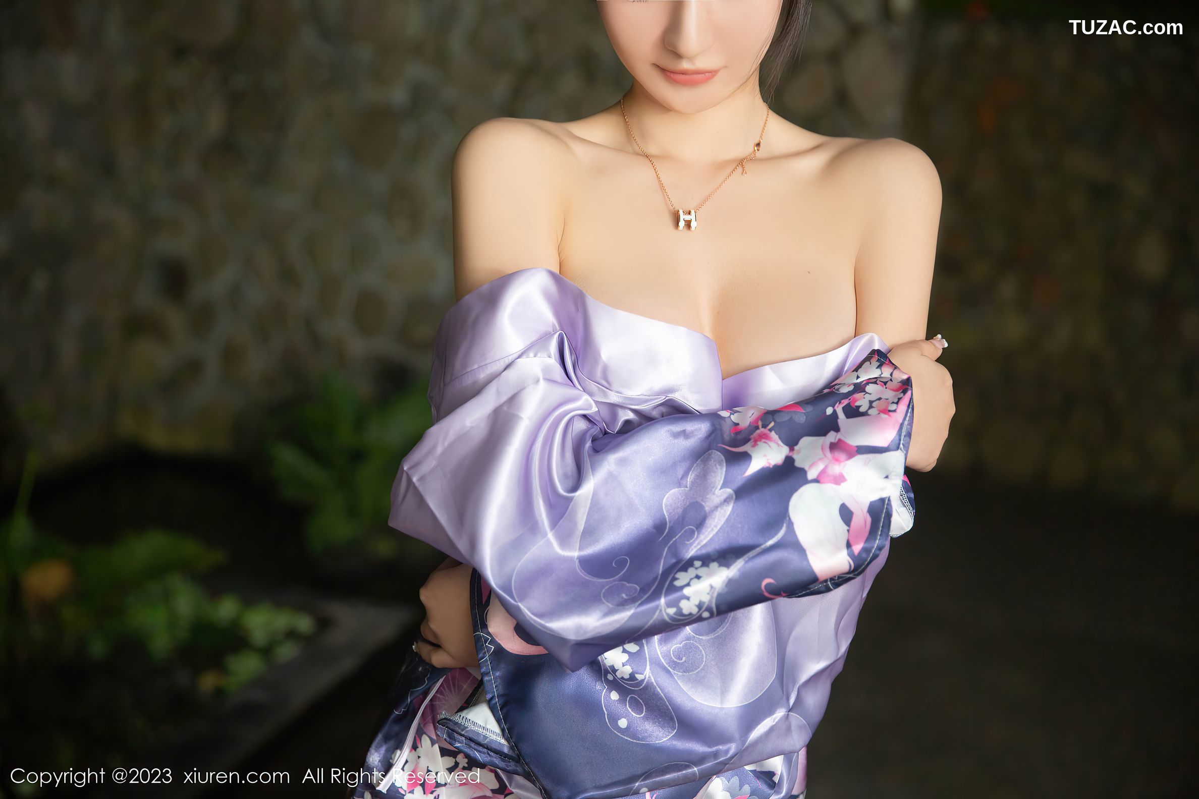 XiuRen秀人网-7109-熊小诺-巴厘岛旅拍-日式紫色和服-2023.07.20