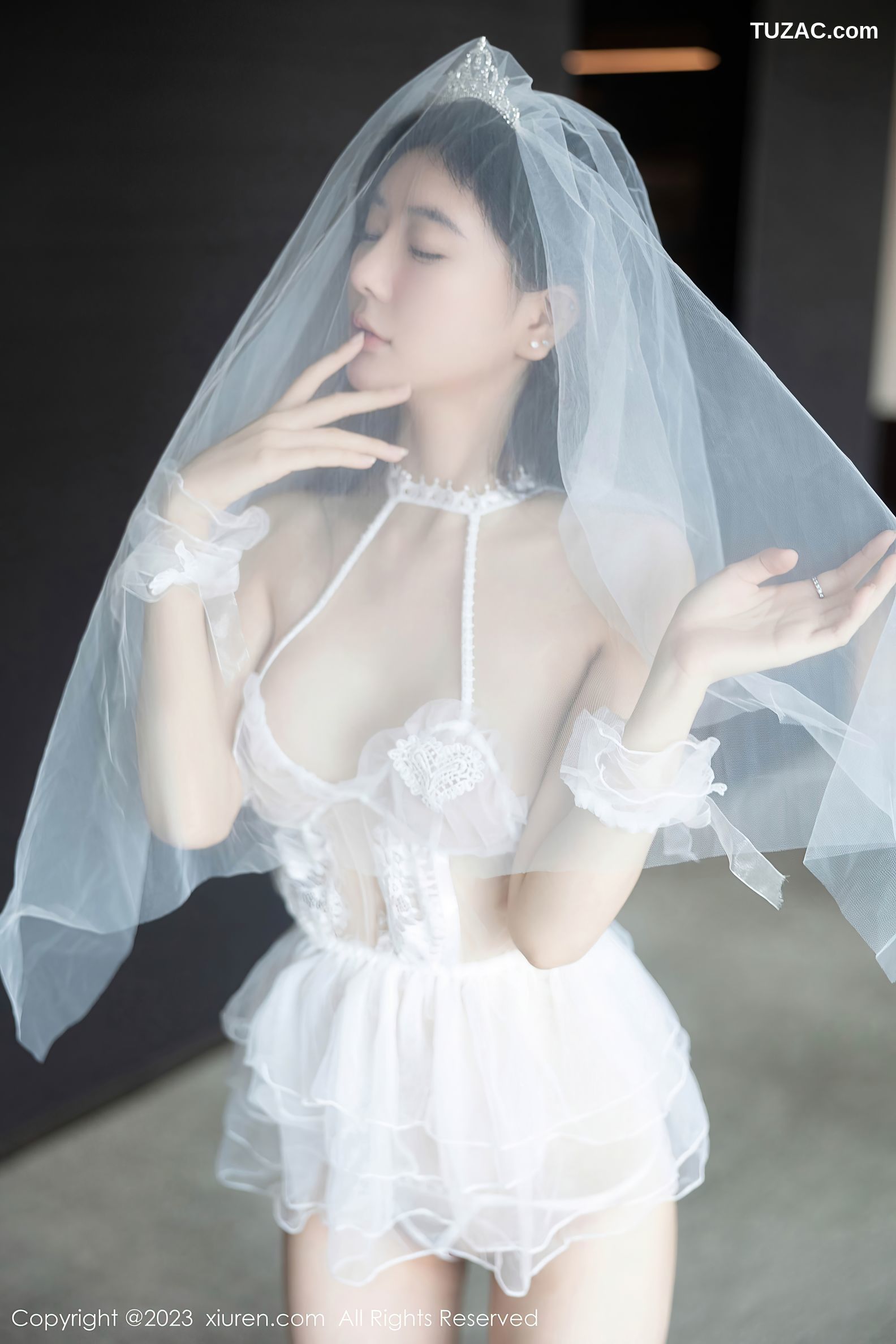 XiuRen秀人网-7165-幼幼-白色轻透情趣婚纱内衣-2023.07.31