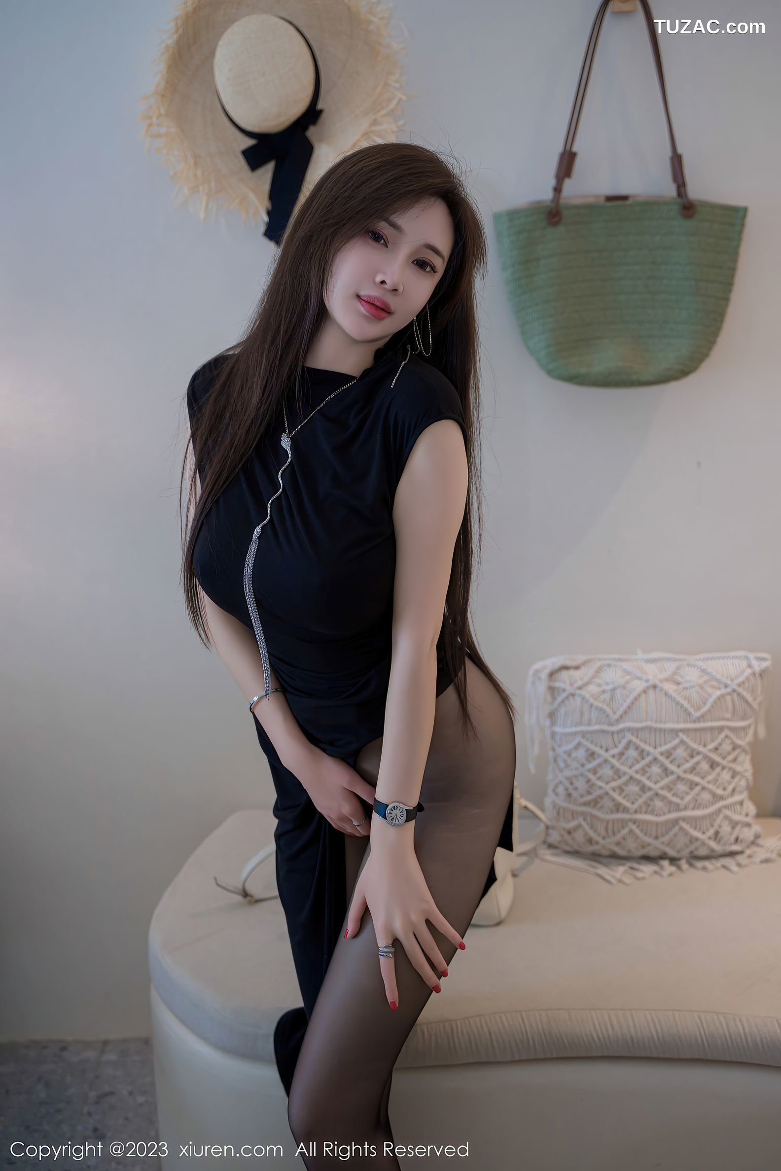 XiuRen秀人网-7280-Carol周妍希-黑色长裙黑丝-2023.08.24