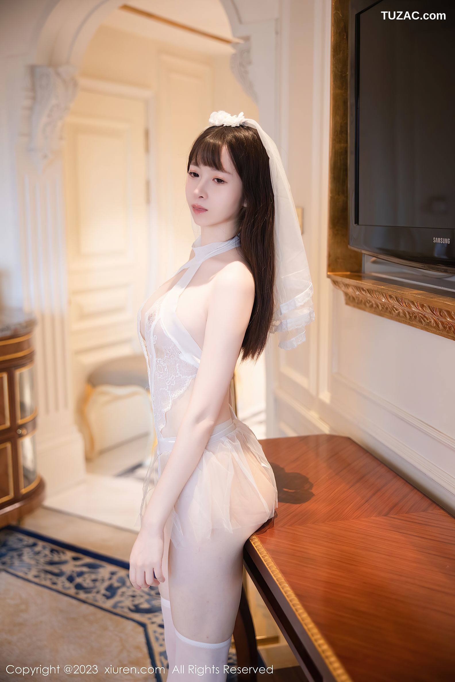 XiuRen秀人网-7421-林悠悠-白色蕾丝情趣婚纱-2023.09.21