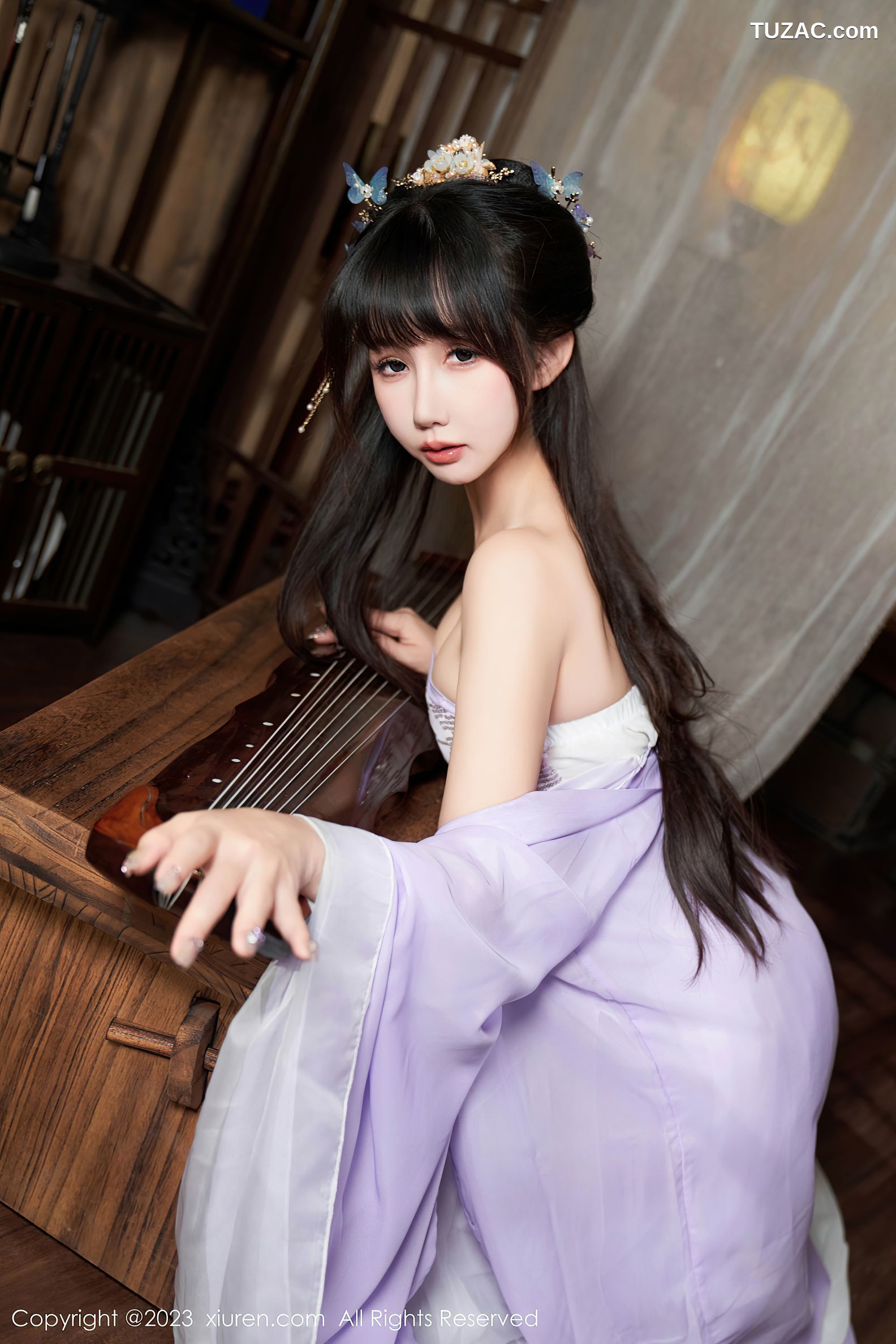 XiuRen秀人网-7442-波巧酱-古装紫纱肉丝美腿-2023.09.26