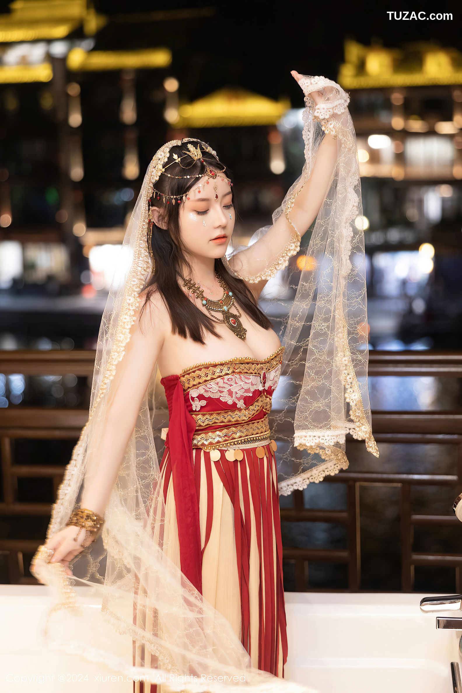 XiuRen秀人网-8349-豆瓣酱-红色西域服饰-2024.04.07