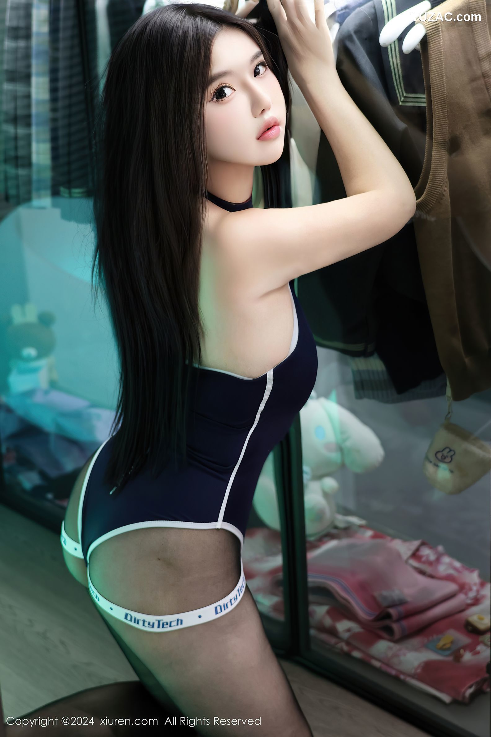 XiuRen秀人网-8432-小薯条nienie-网瘾少女主题-蓝色死库水黑丝-2024.04.22