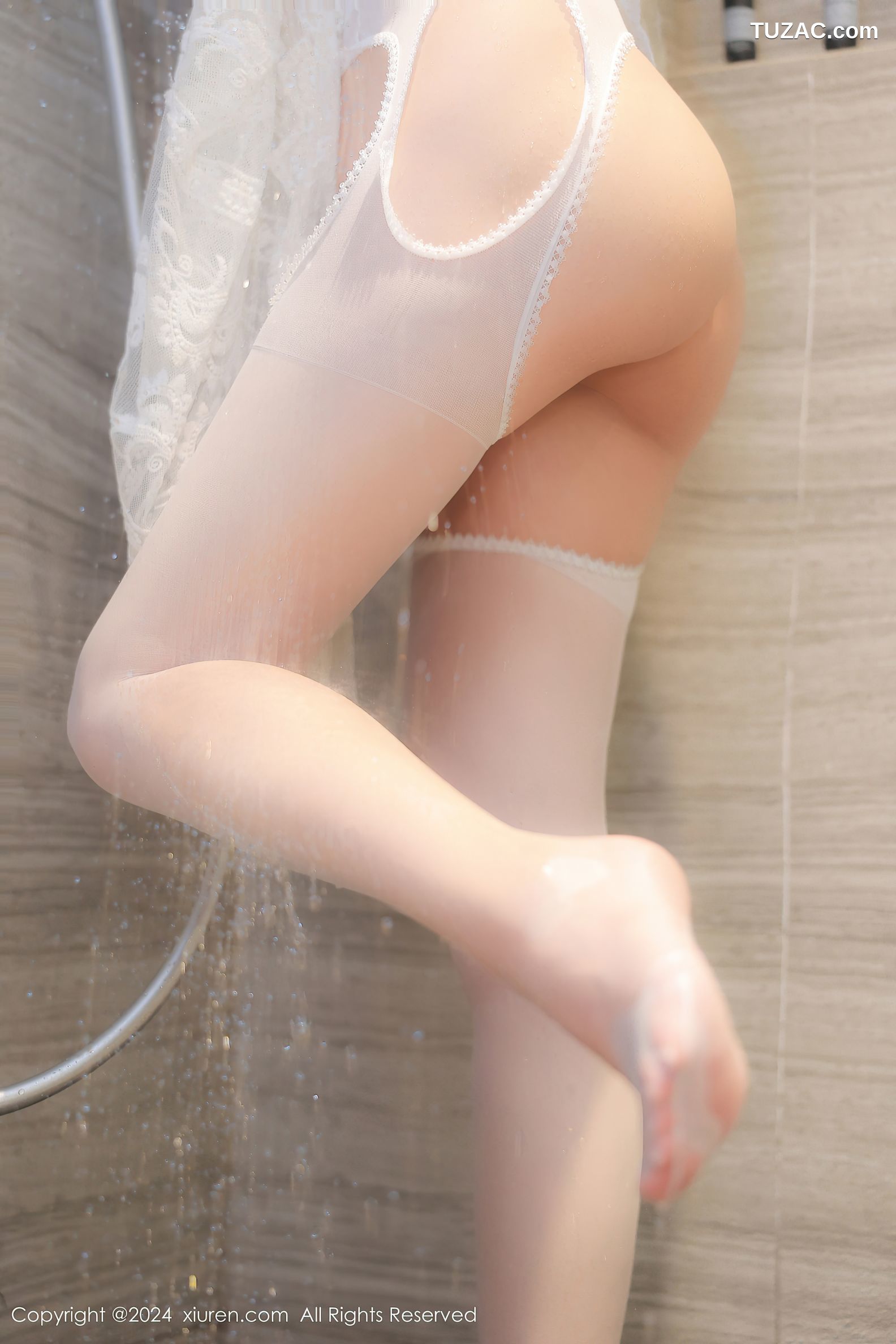 XiuRen秀人网-9132-小蛮妖Yummy-白色蕾丝轻透内衣浴室湿身-2024.09.09