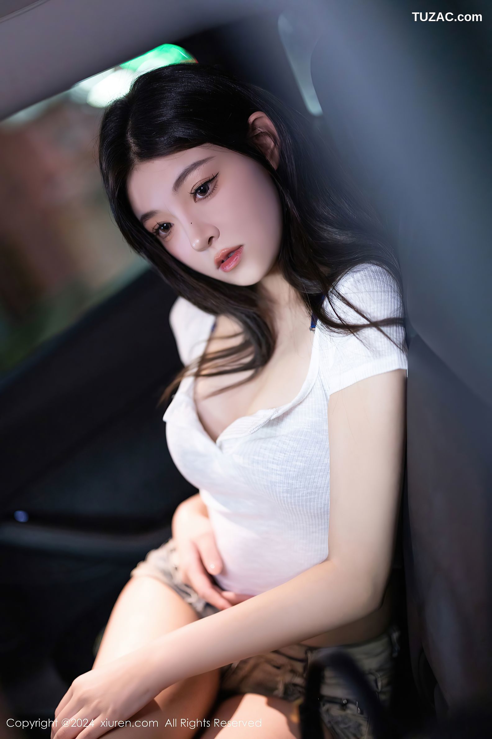 XiuRen秀人网-9141-初梦瑶-首套写真-白T超短牛仔裤美腿-2024.09.11