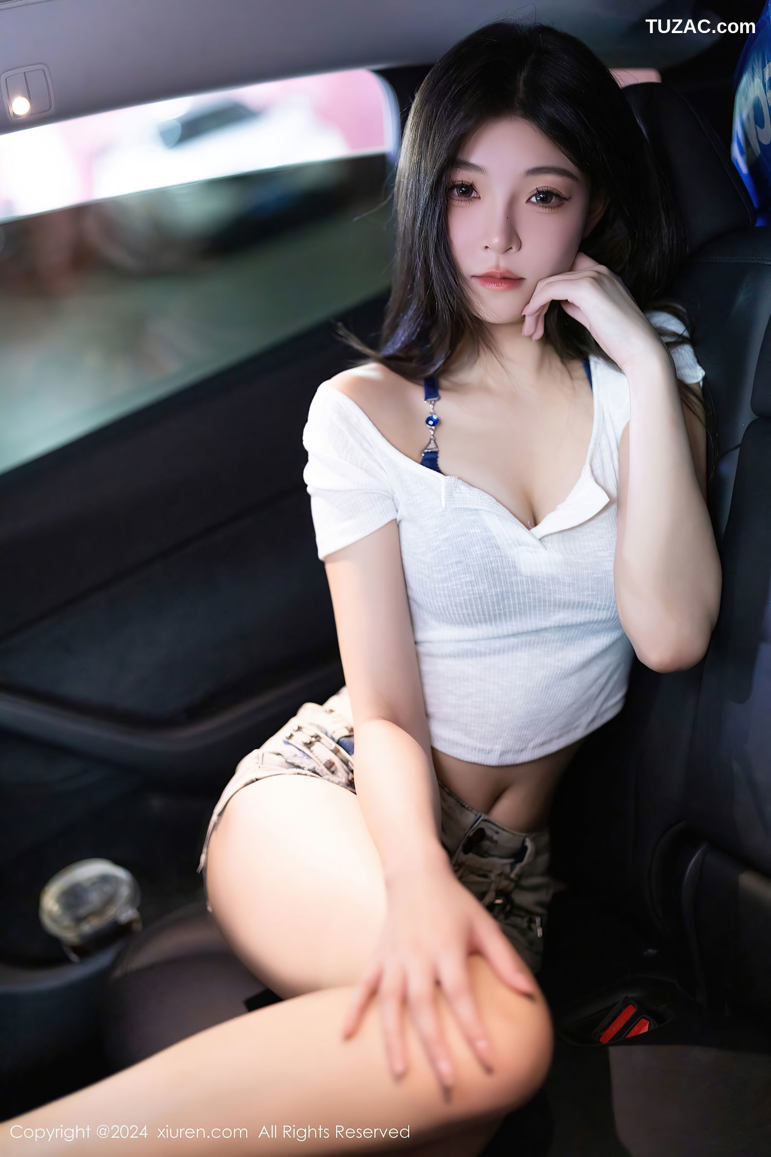 XiuRen秀人网-9141-初梦瑶-首套写真-白T超短牛仔裤美腿-2024.09.11