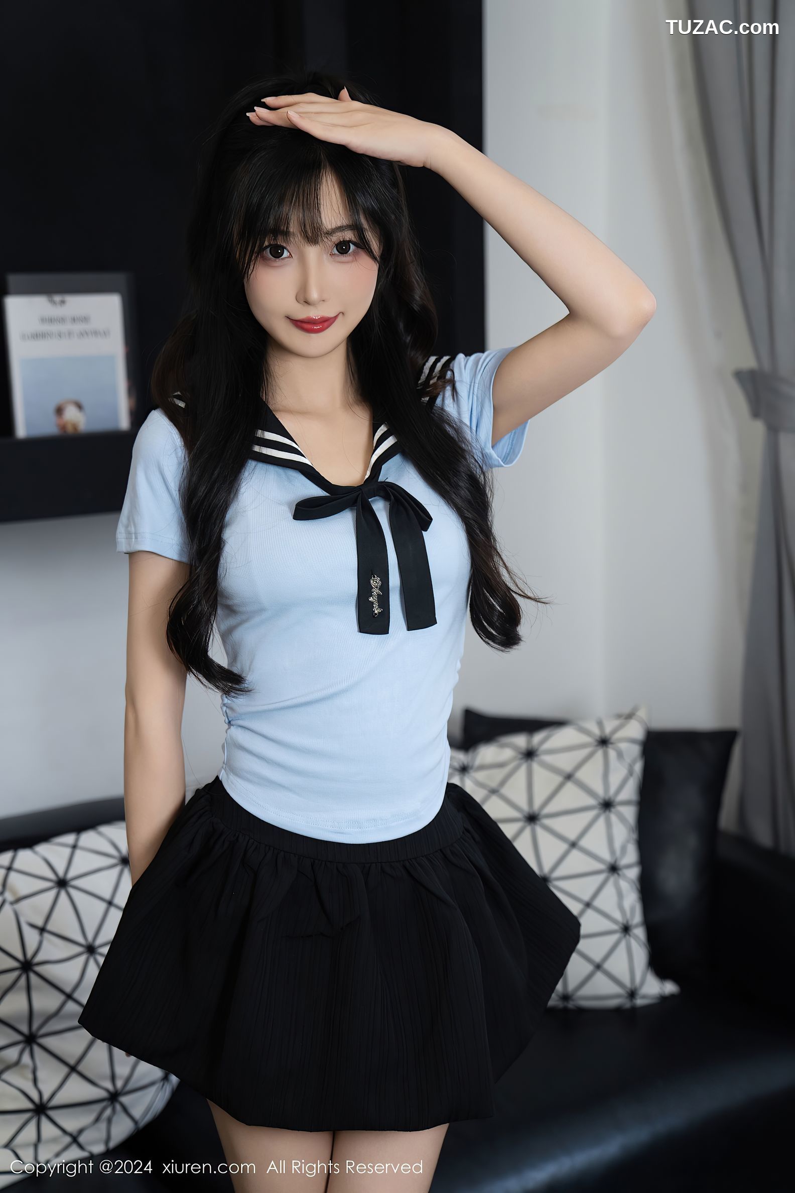 XiuRen秀人网-9151-林星阑-蓝色JK制服黑短裙白色死库水-2024.09.12