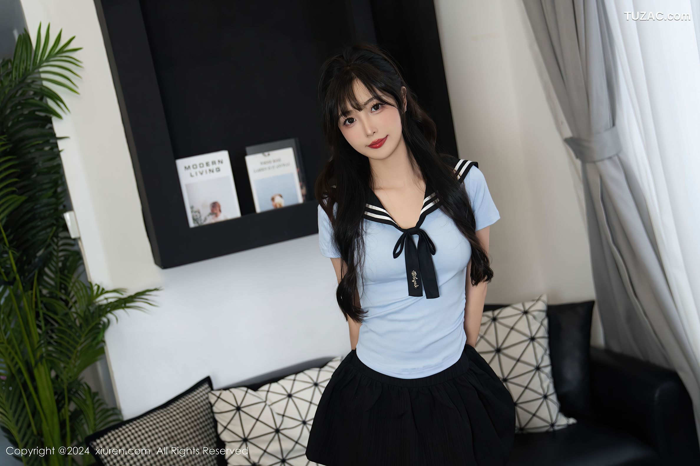 XiuRen秀人网-9151-林星阑-蓝色JK制服黑短裙白色死库水-2024.09.12