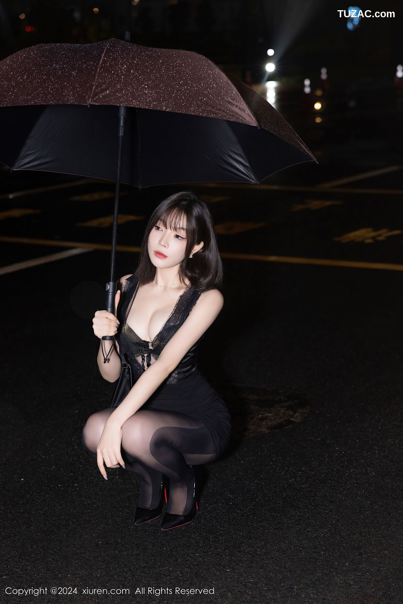 XiuRen秀人网-9157-徐莉芝Booty-黑色连衣短裙黑丝-2024.09.13