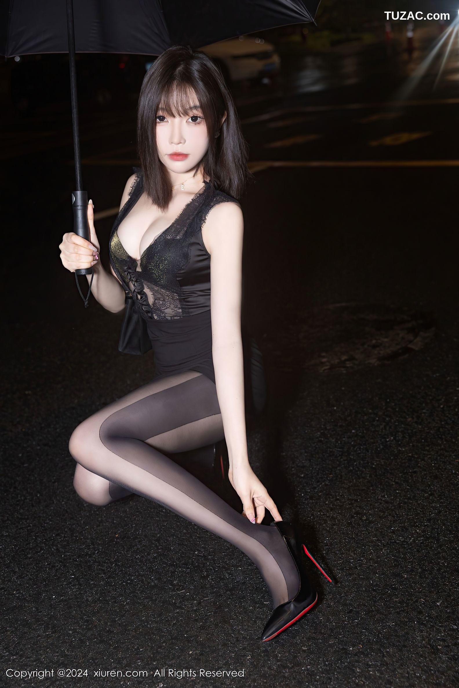 XiuRen秀人网-9157-徐莉芝Booty-黑色连衣短裙黑丝-2024.09.13
