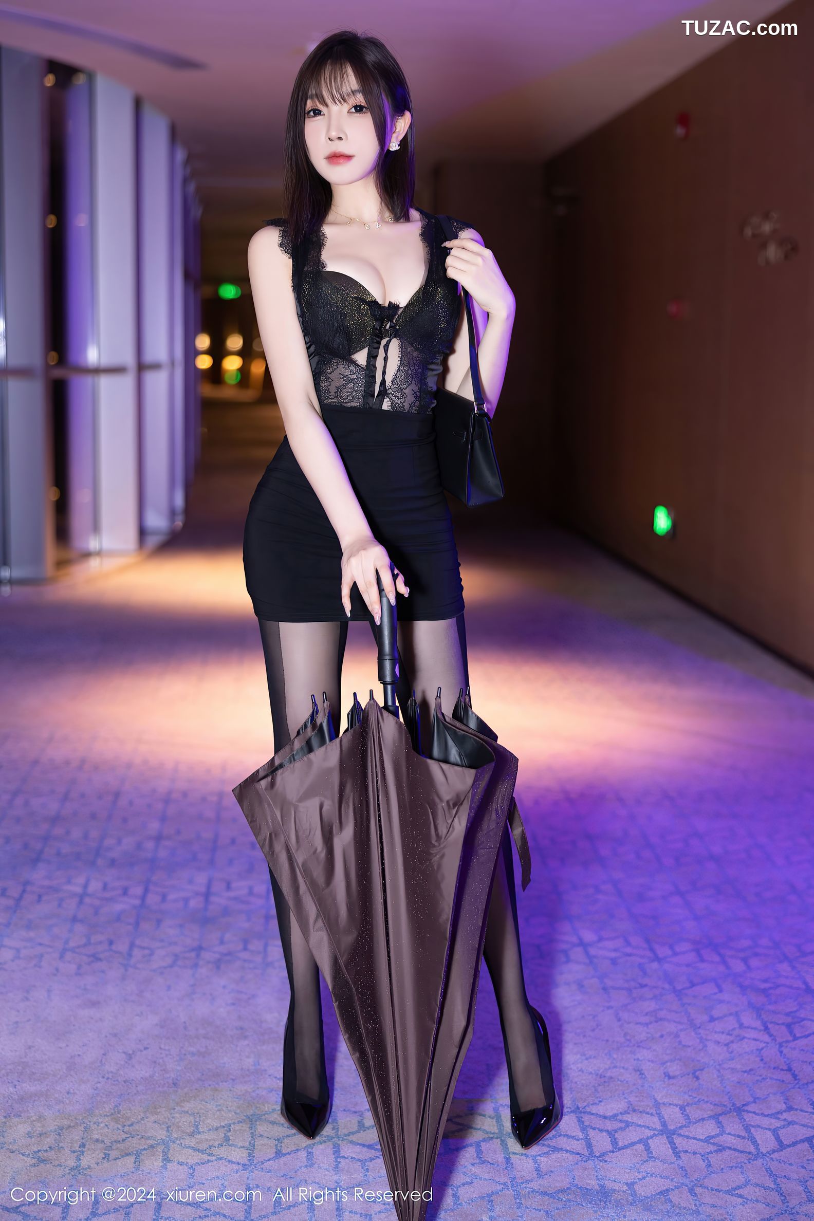 XiuRen秀人网-9157-徐莉芝Booty-黑色连衣短裙黑丝-2024.09.13