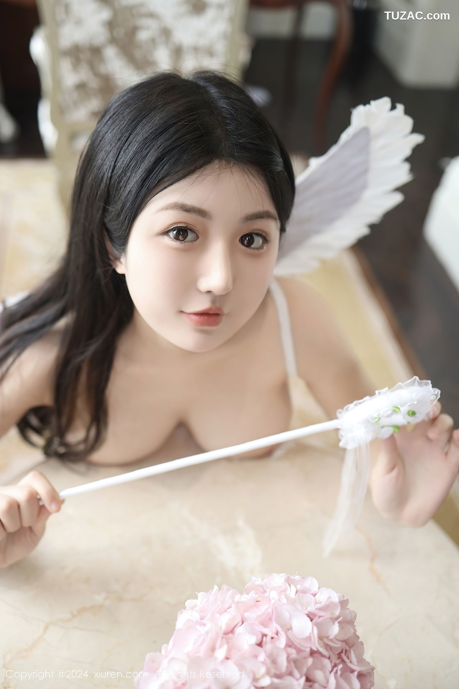 XiuRen秀人网-9179-陈小花-白色天使情趣内衣爆乳-2024.09.19