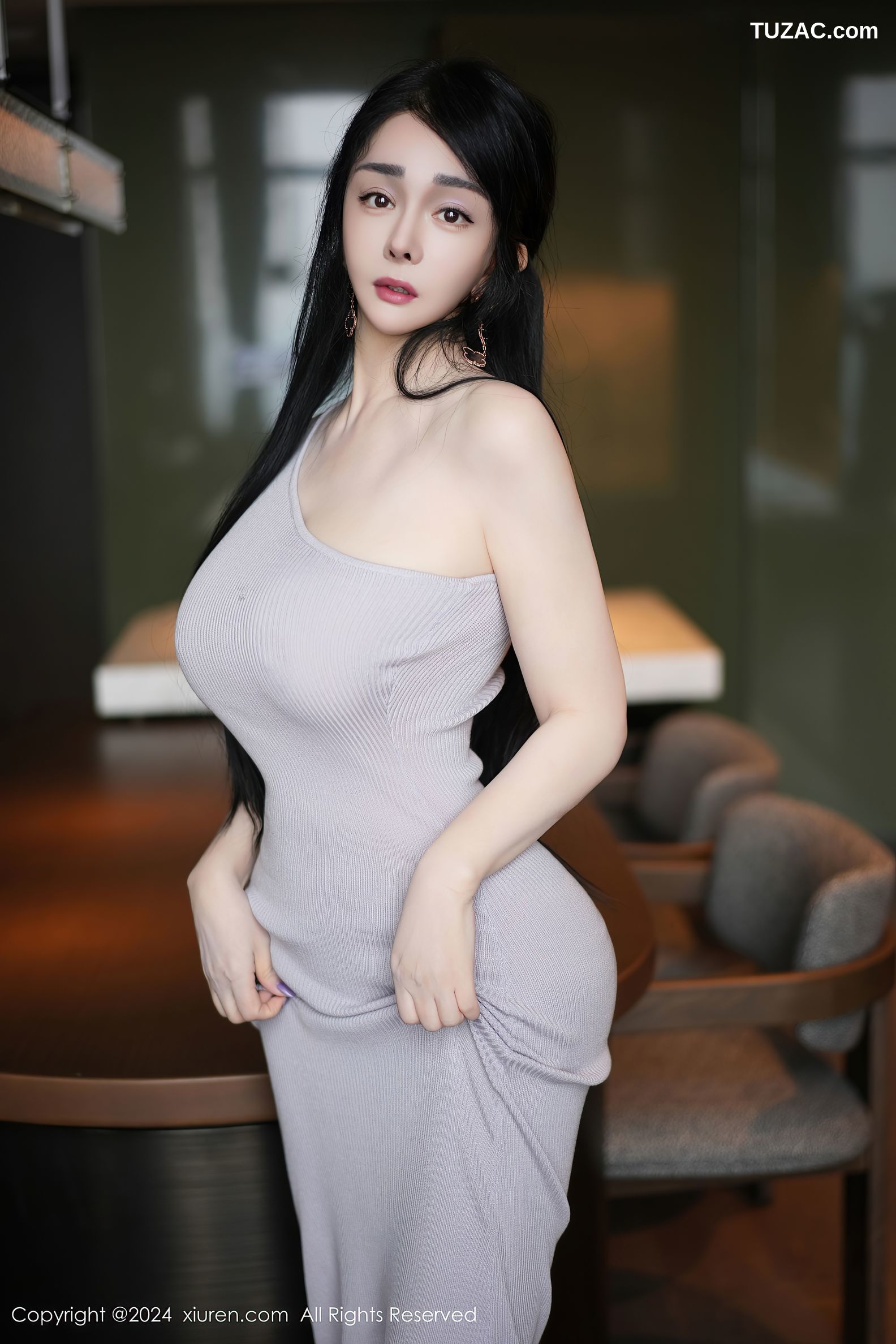 XiuRen秀人网-9183-允爾-浅灰紧身裙肉丝-2024.09.20
