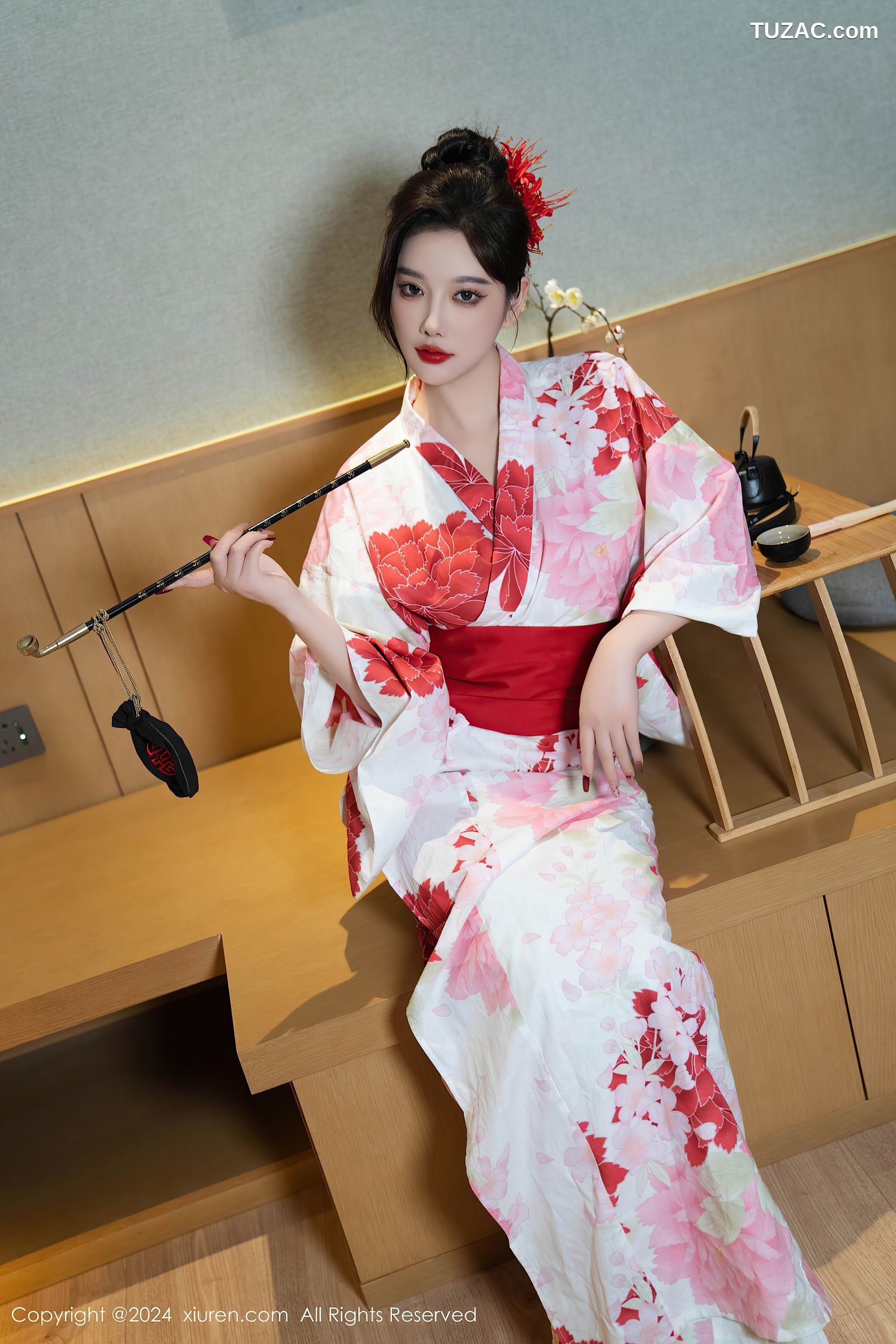 XiuRen秀人网-9208-杨晨晨Yome-红花和服红色情趣内衣-2024.09.25