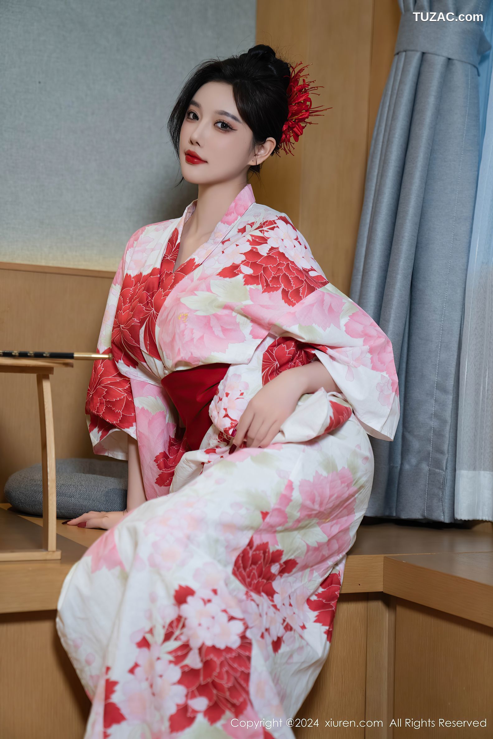 XiuRen秀人网-9208-杨晨晨Yome-红花和服红色情趣内衣-2024.09.25