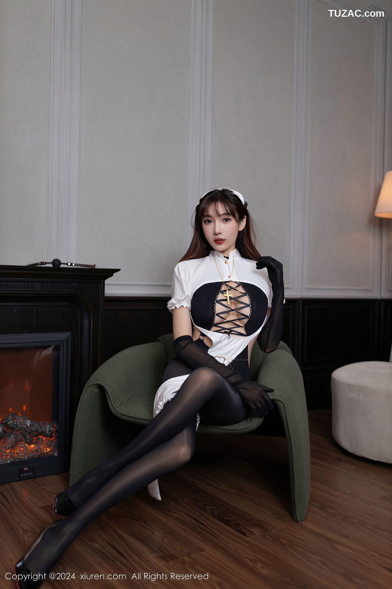 XiuRen秀人网-9216-陆萱萱-情趣修女服黑丝-2024.09.26