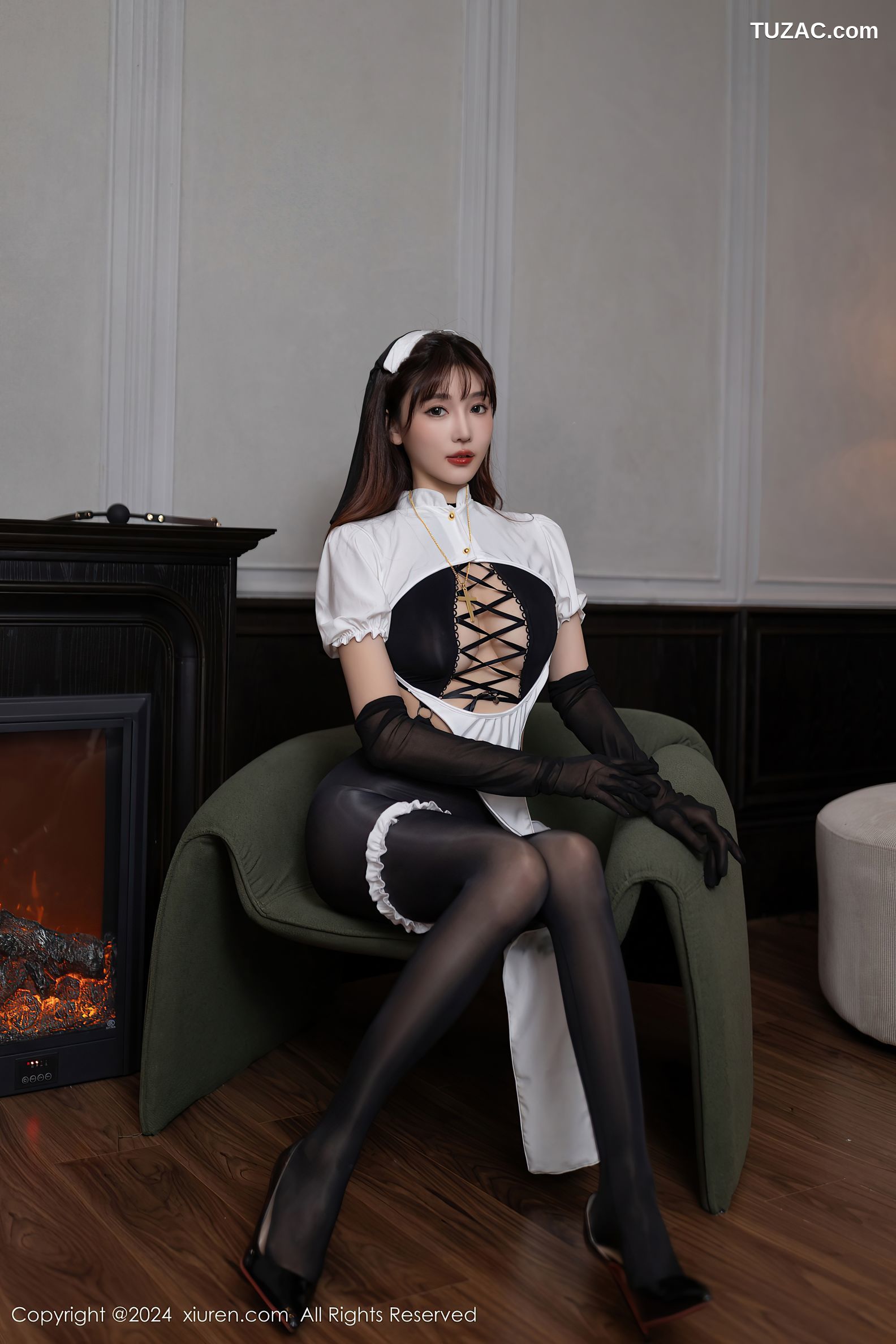 XiuRen秀人网-9216-陆萱萱-情趣修女服黑丝-2024.09.26