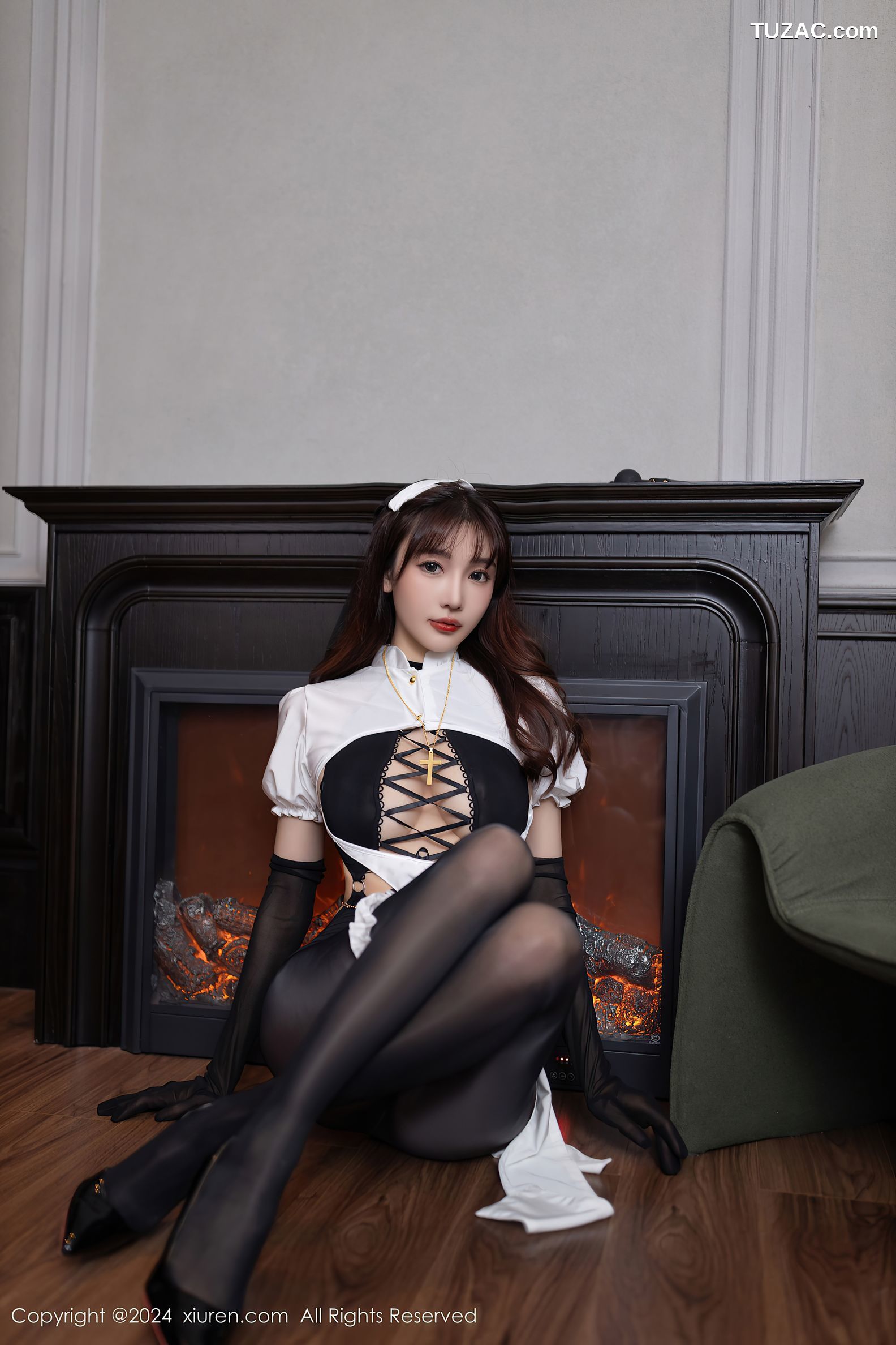 XiuRen秀人网-9216-陆萱萱-情趣修女服黑丝-2024.09.26